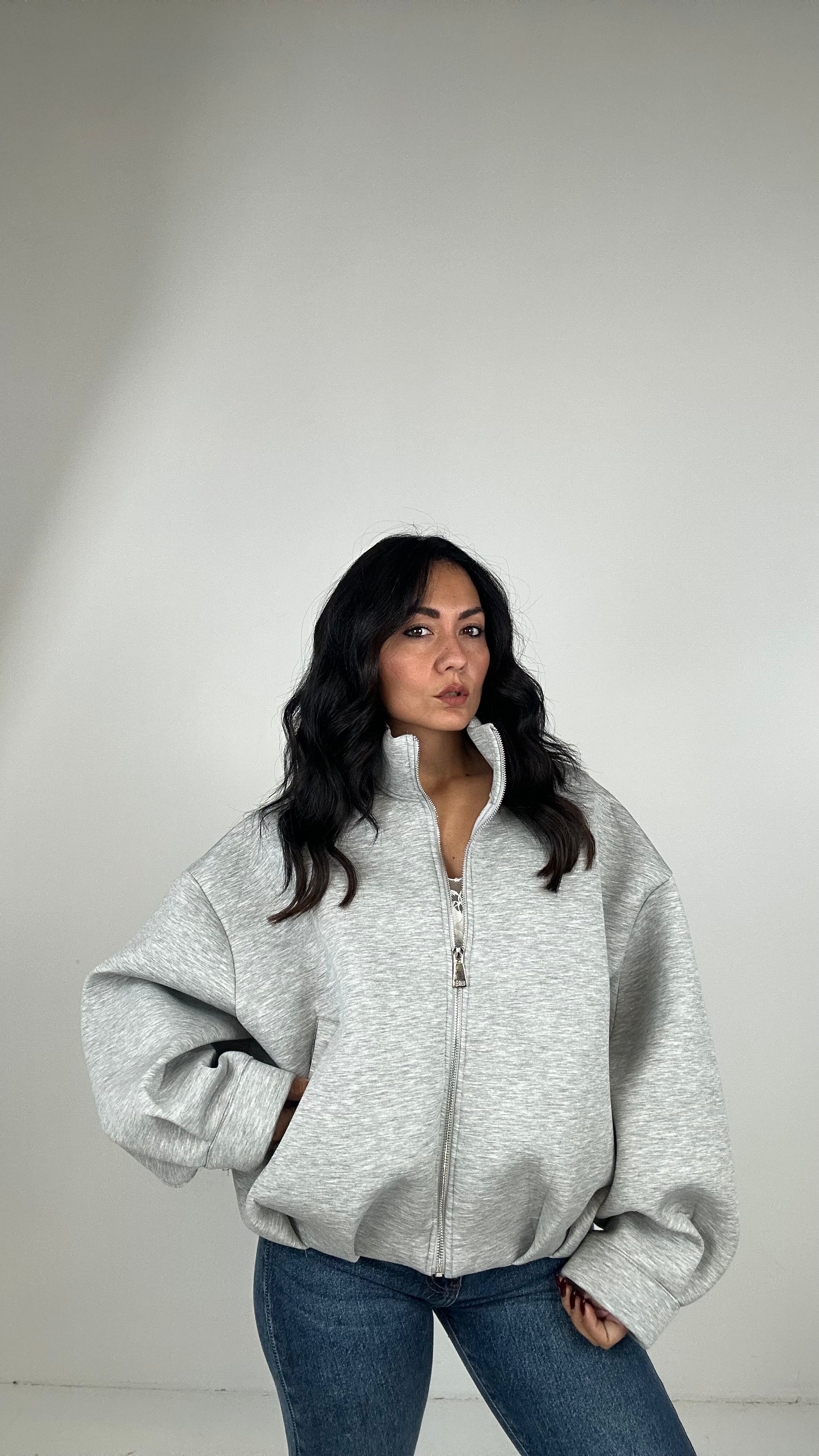 Bomber NEOPRENE - GRIGIO