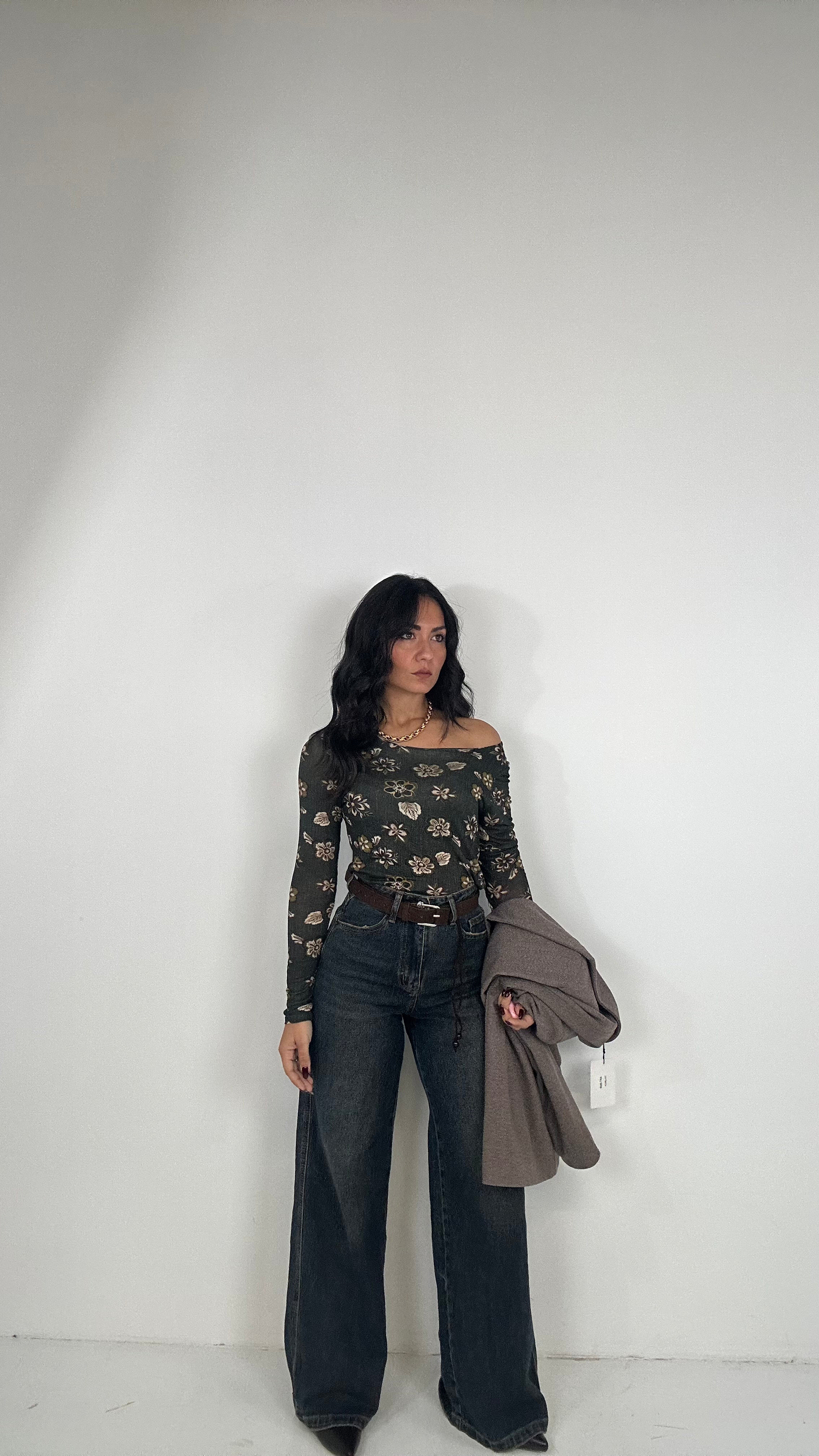 Jeans WIDELEG CINTURA SABBIATO - JEANS