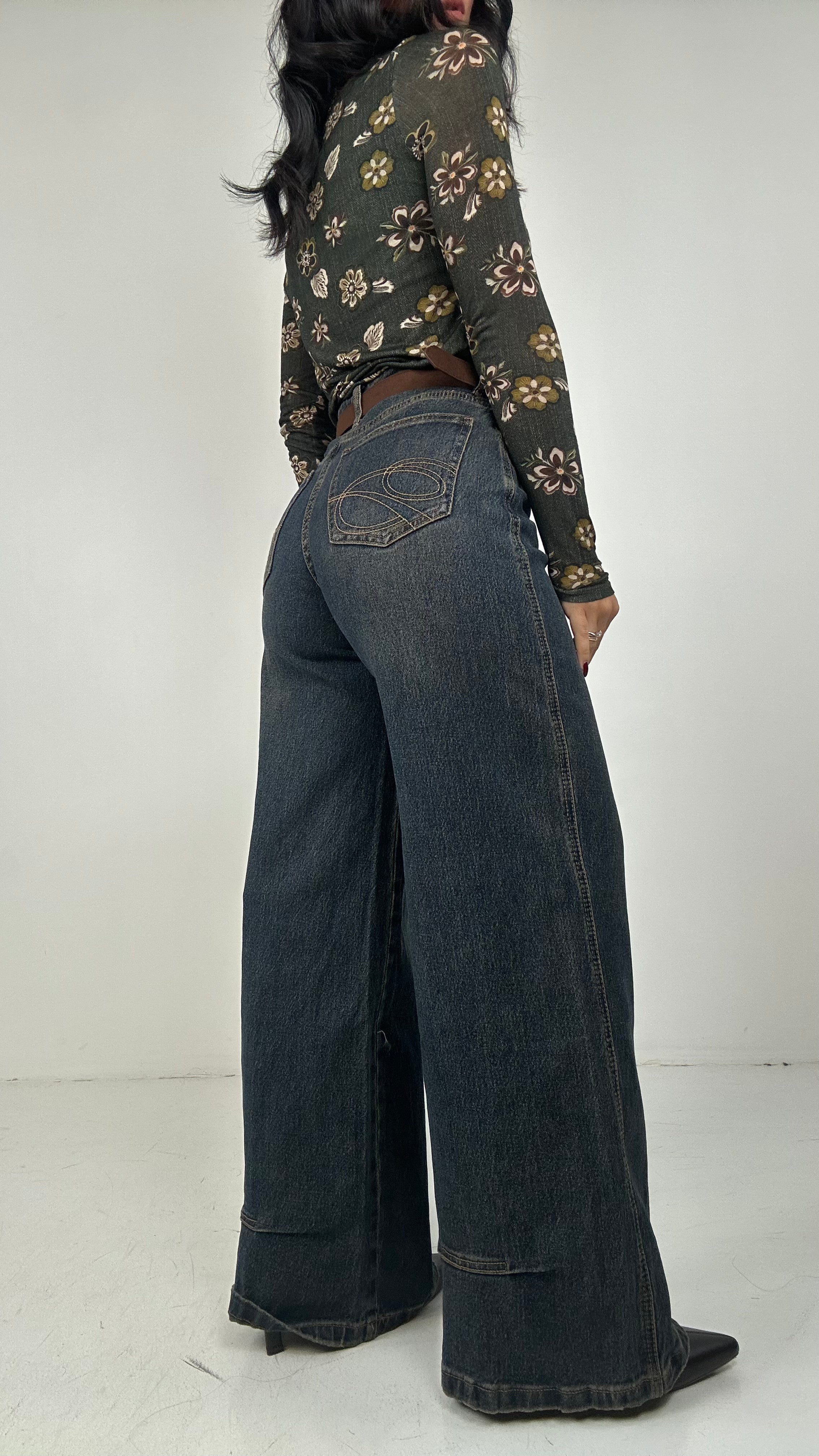 Jeans WIDELEG CINTURA SABBIATO - JEANS