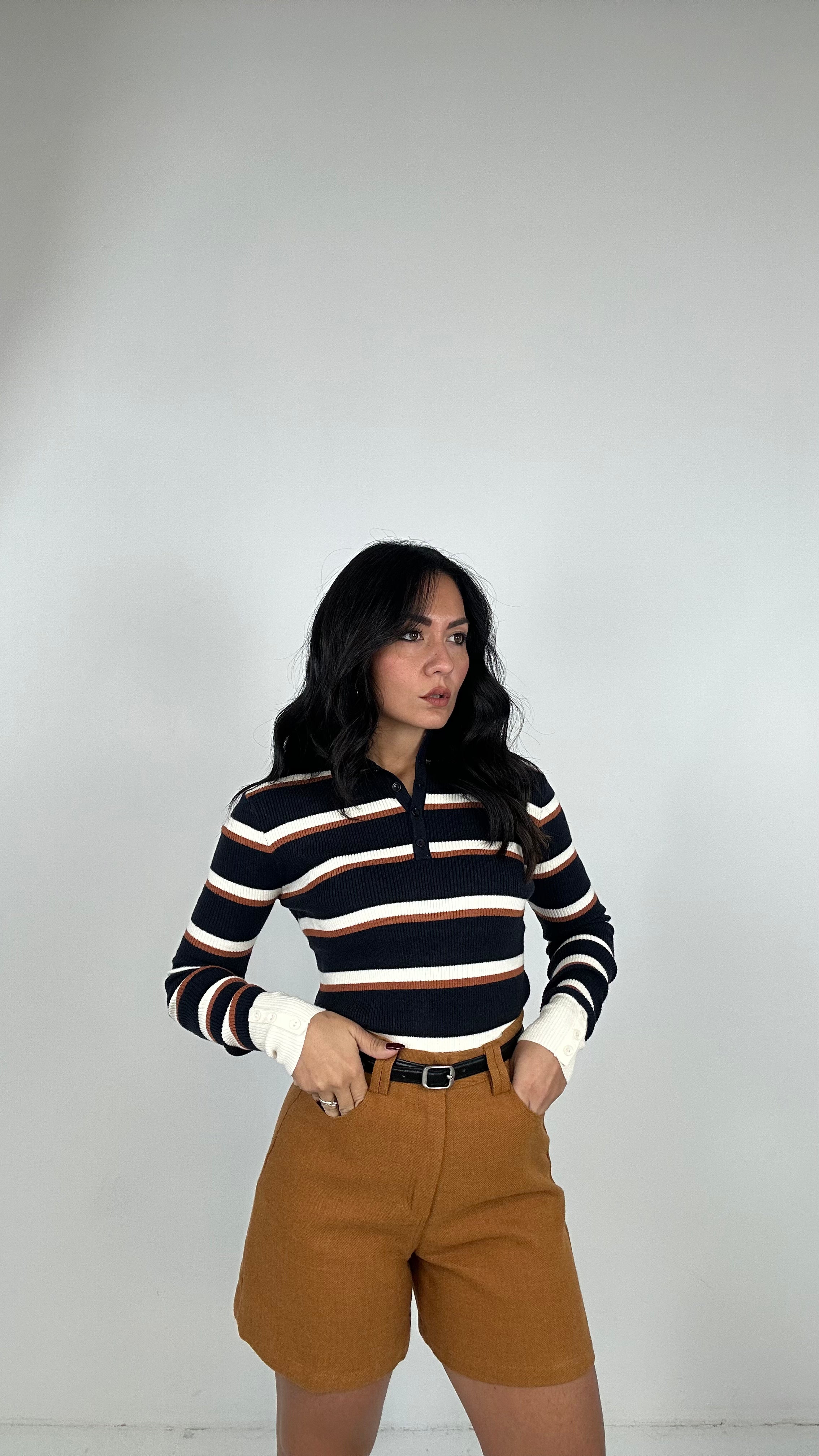 Polo NO COLLO RIGHE - BLU