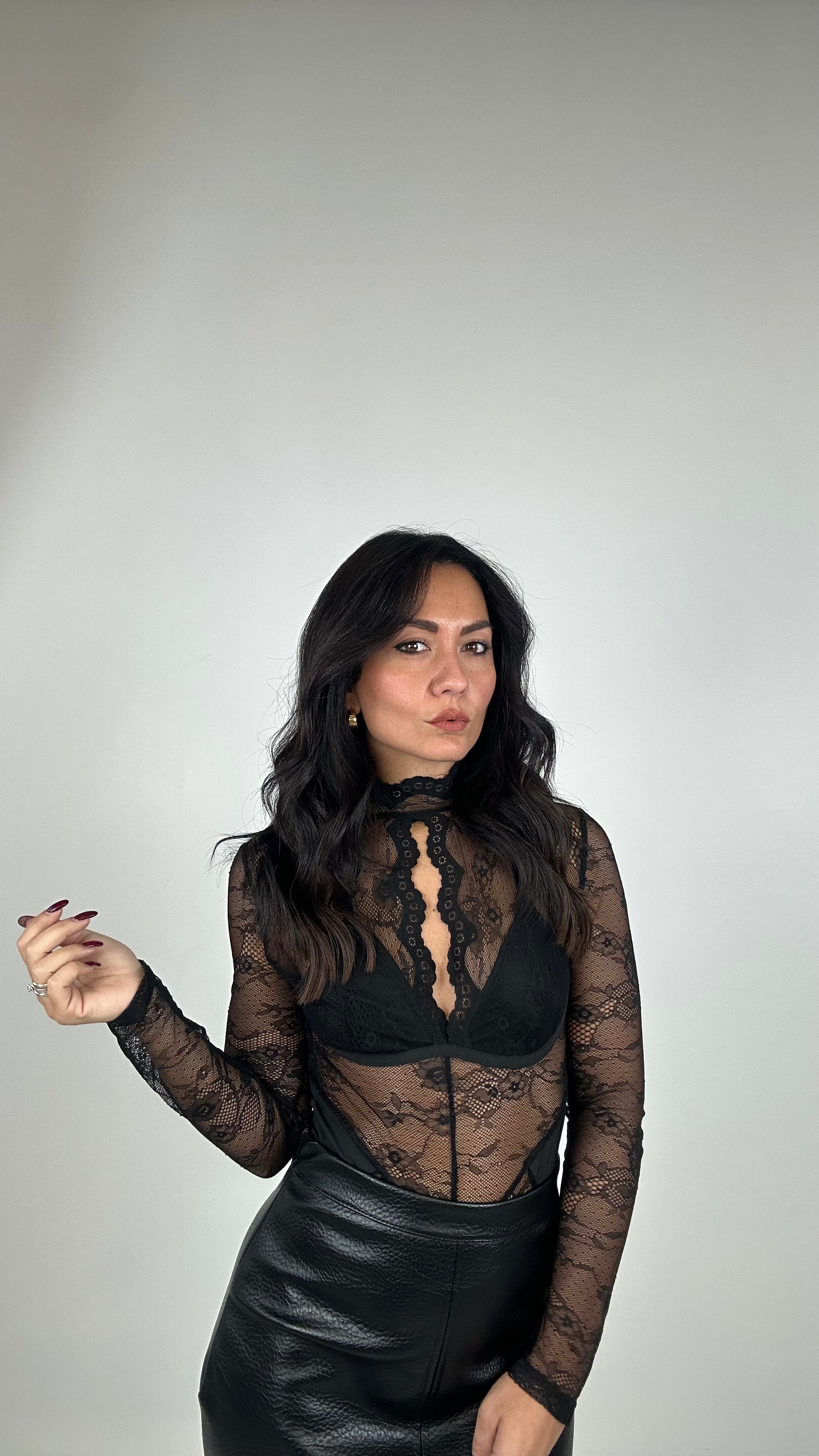 Body MADAMA IN PIZZO - NERO