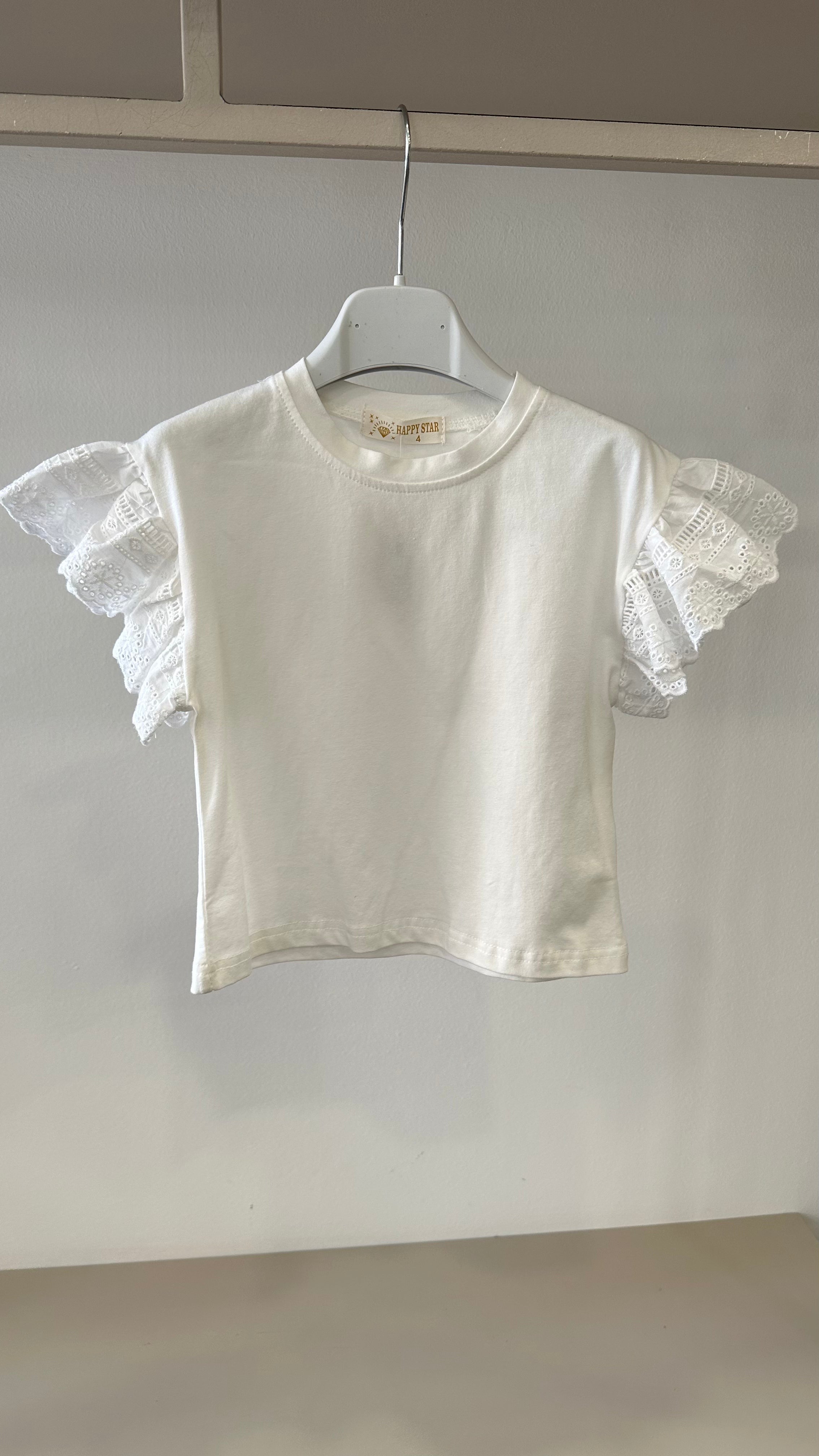 T-shirt MANICA SANGALLO 4-14A - BIANCO