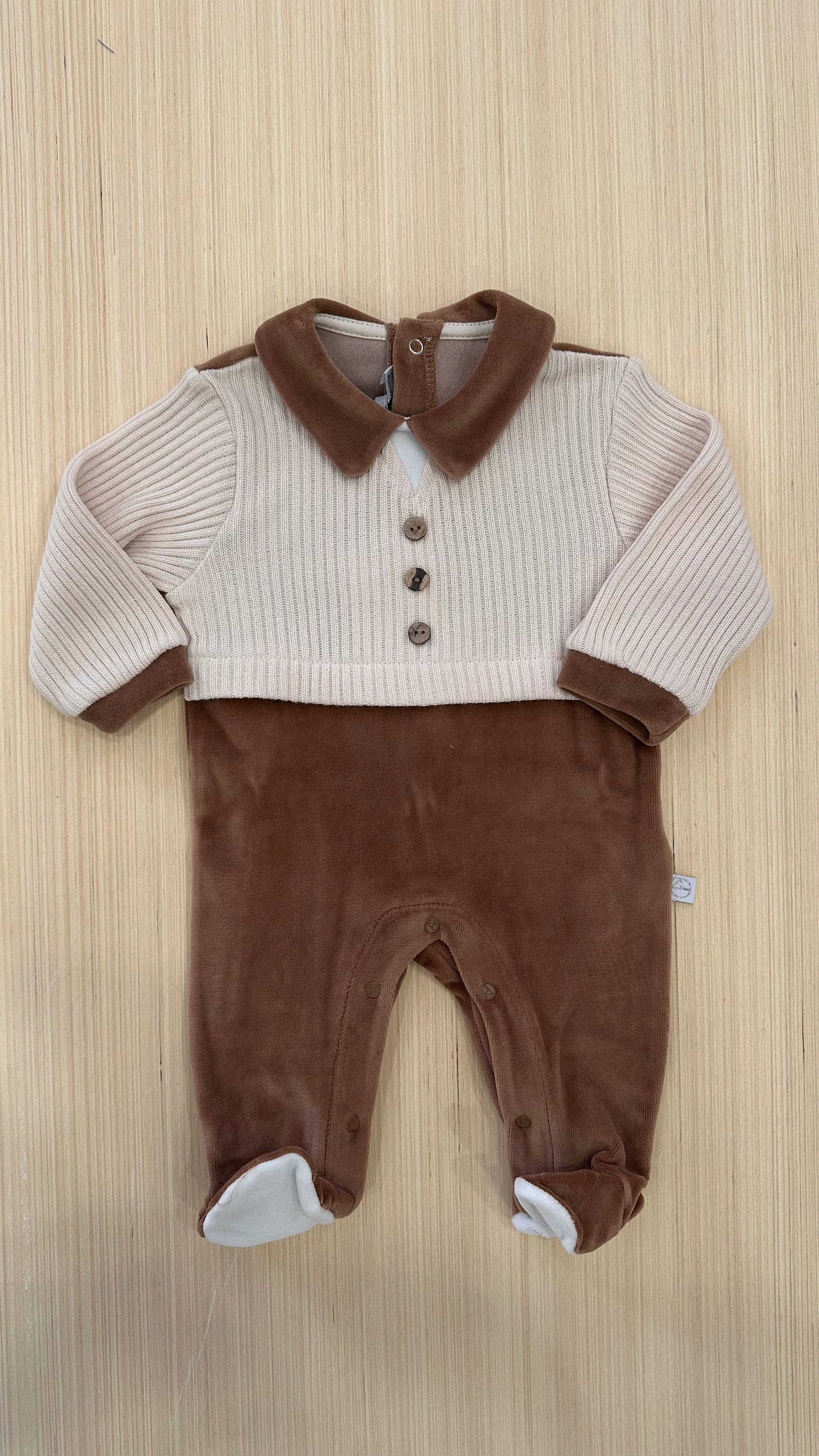 Tutina MAGLIA E CINIGLIA 1-3M - MARRONE