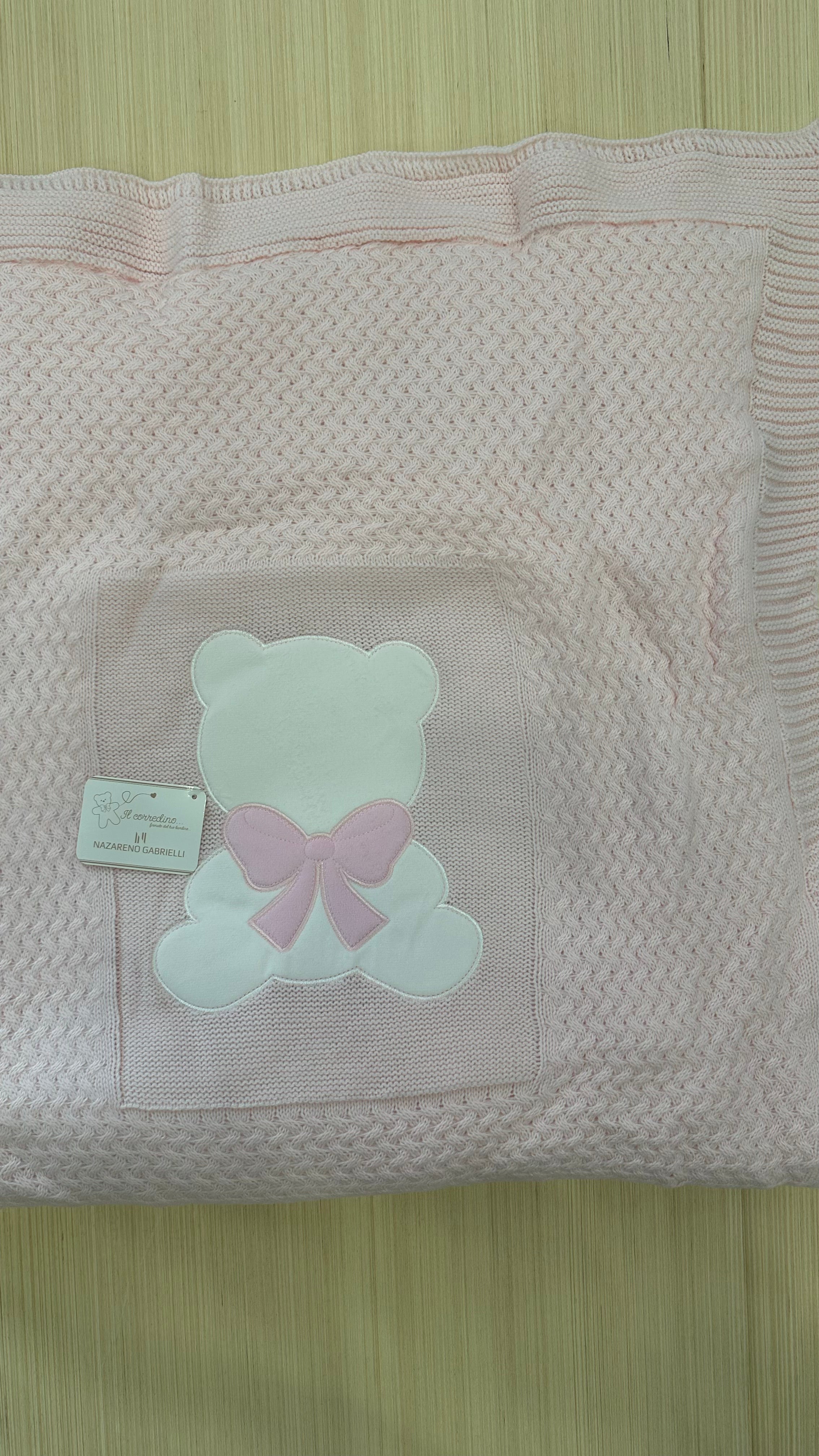 Piumoncino ORSO FIOCCO 70X80 - ROSA