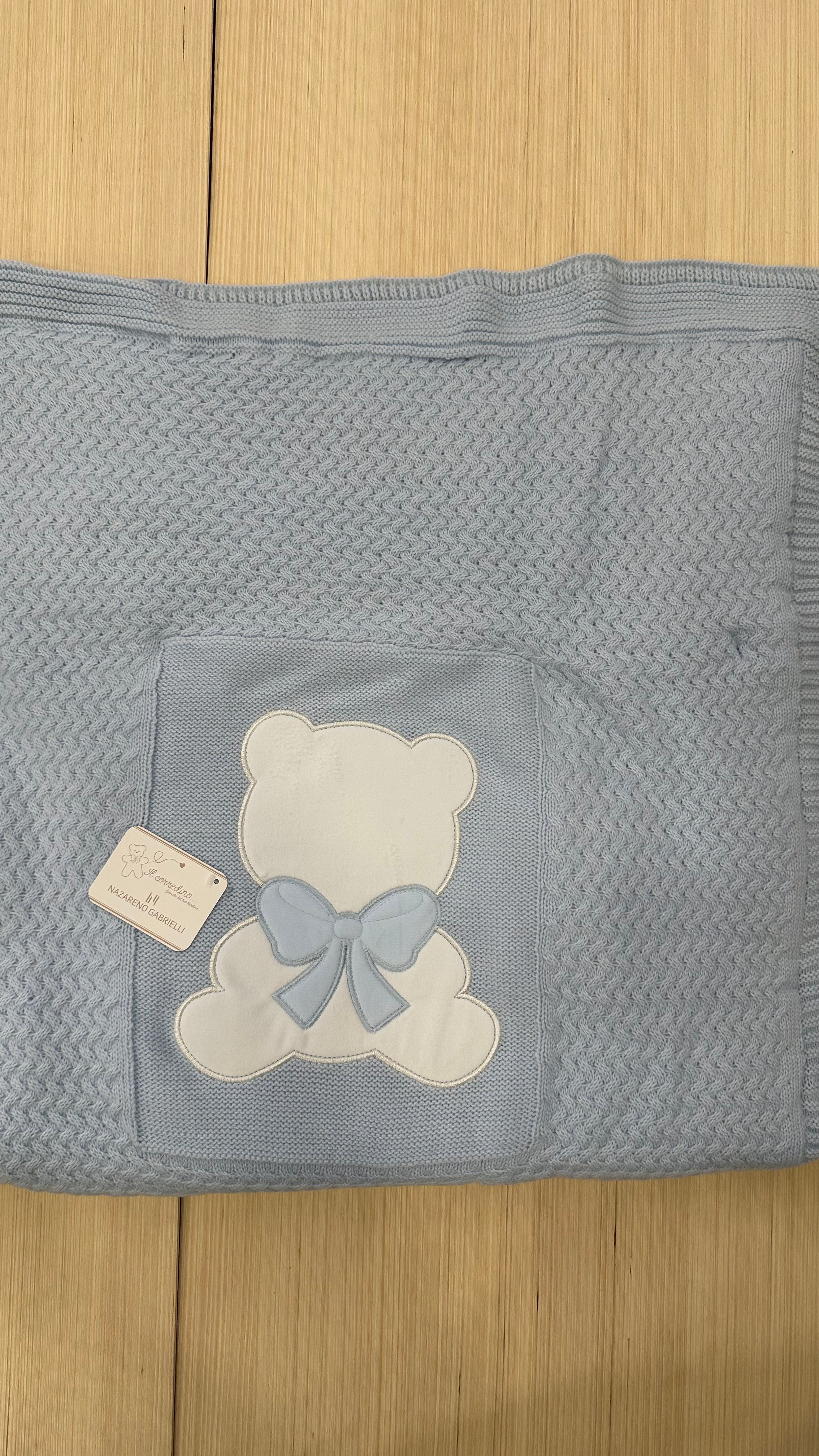 Piumoncino ORSO FIOCCO 70X80 - CELESTE