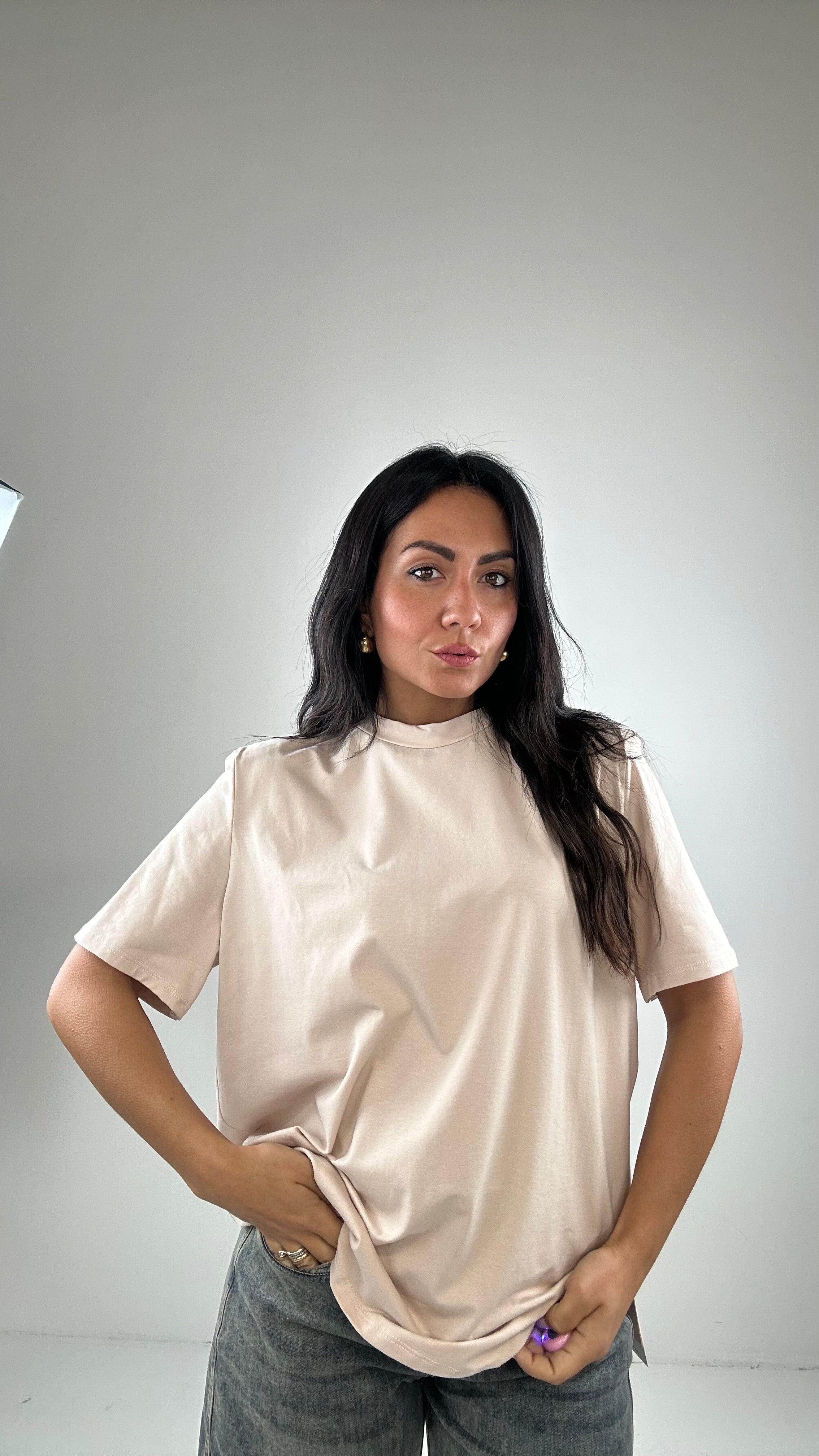 T-shirt SPALLINA BASICA - BEIGE