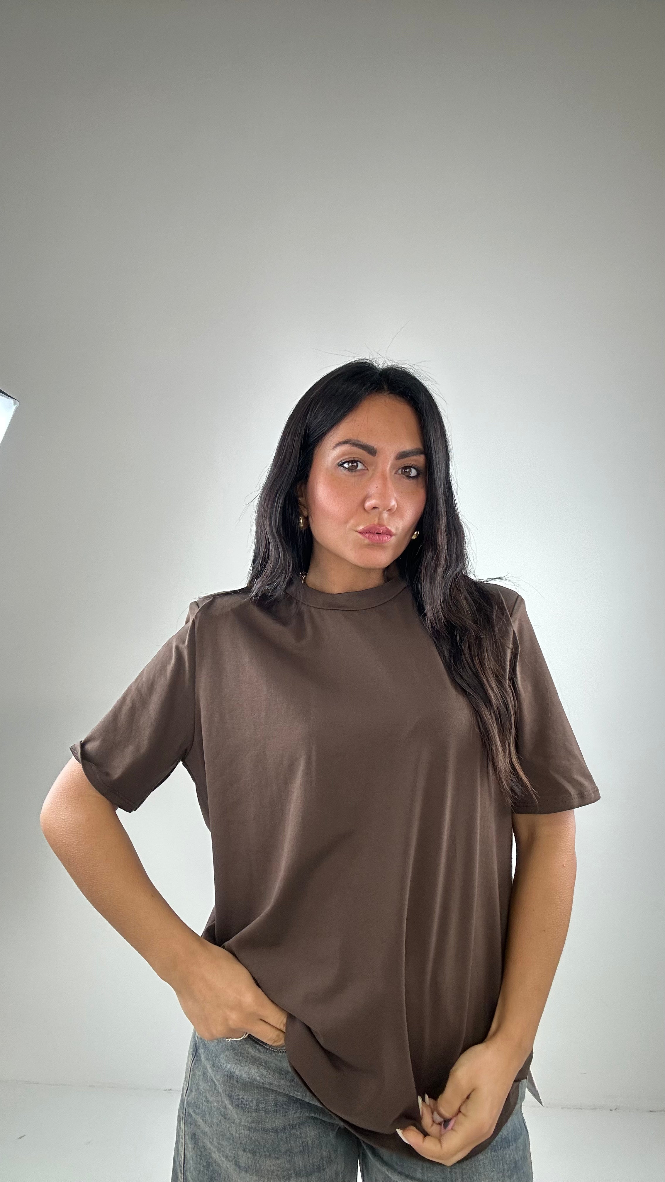 T-shirt SPALLINA BASICA - MARRONE