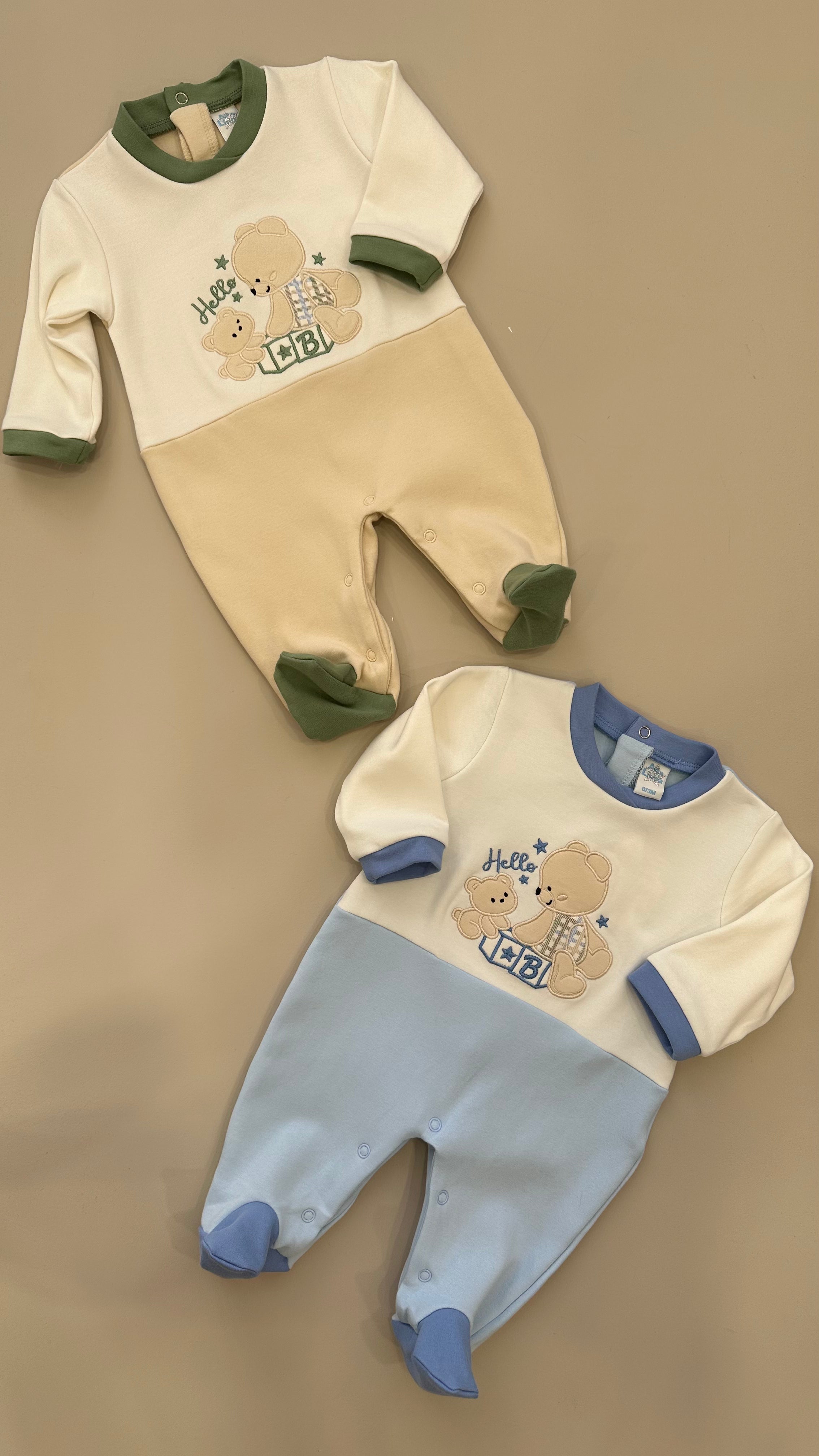 Tutina CALDO COTONE ORSETTO 0-6 - VERDE