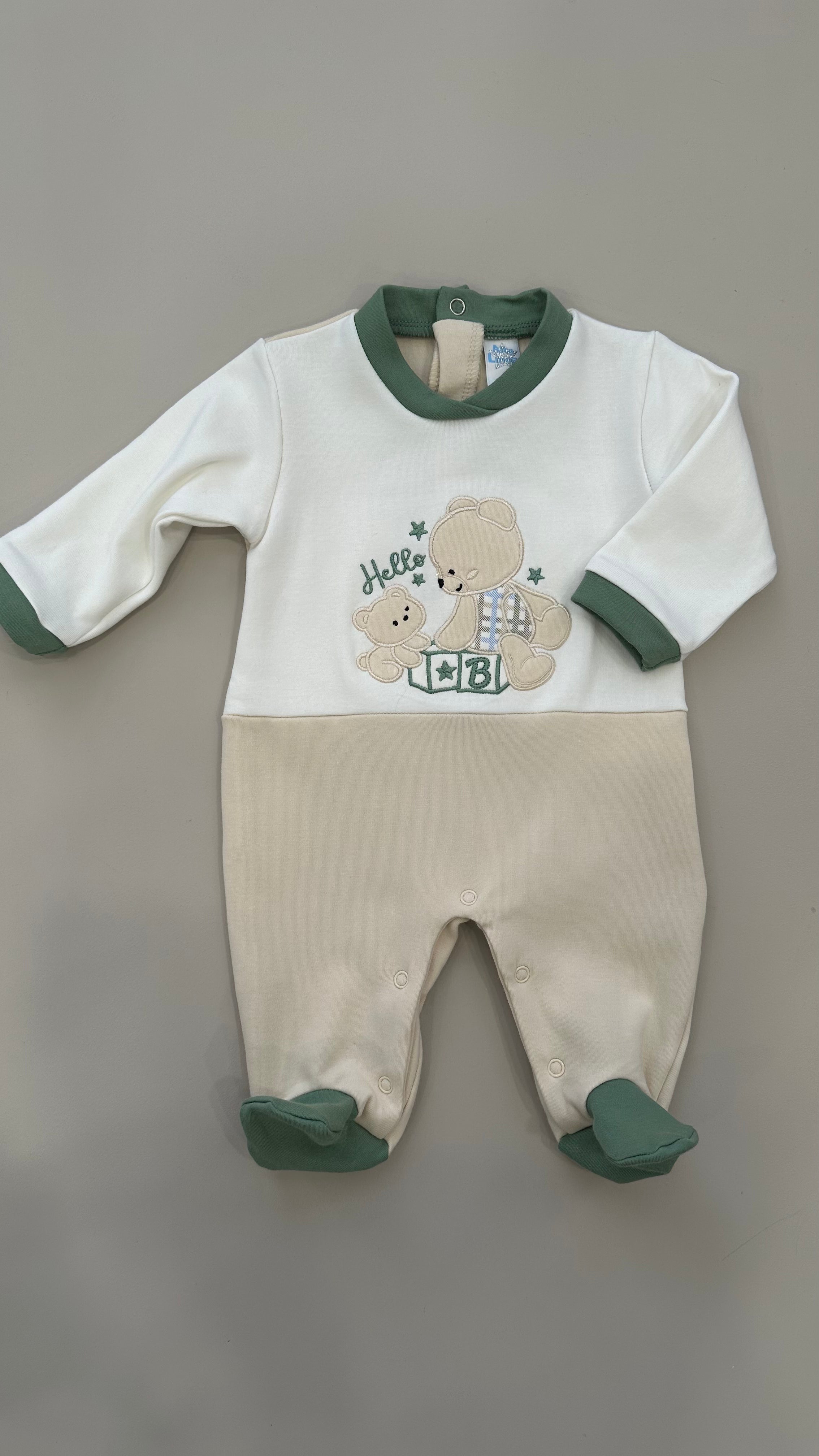 Tutina CALDO COTONE ORSETTO 0-6 - VERDE