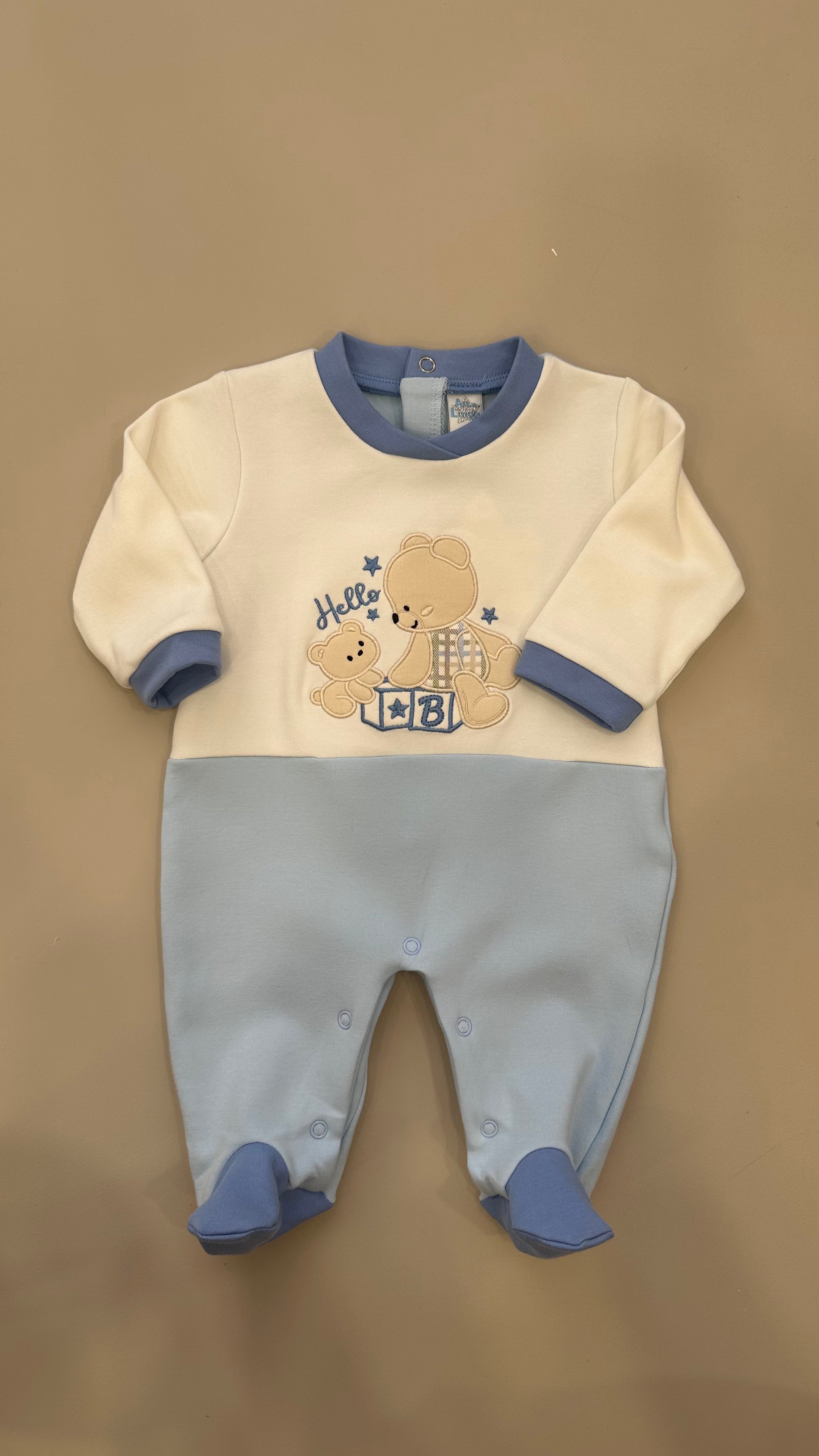 Tutina CALDO COTONE ORSETTO 0-6 - AZZURRO