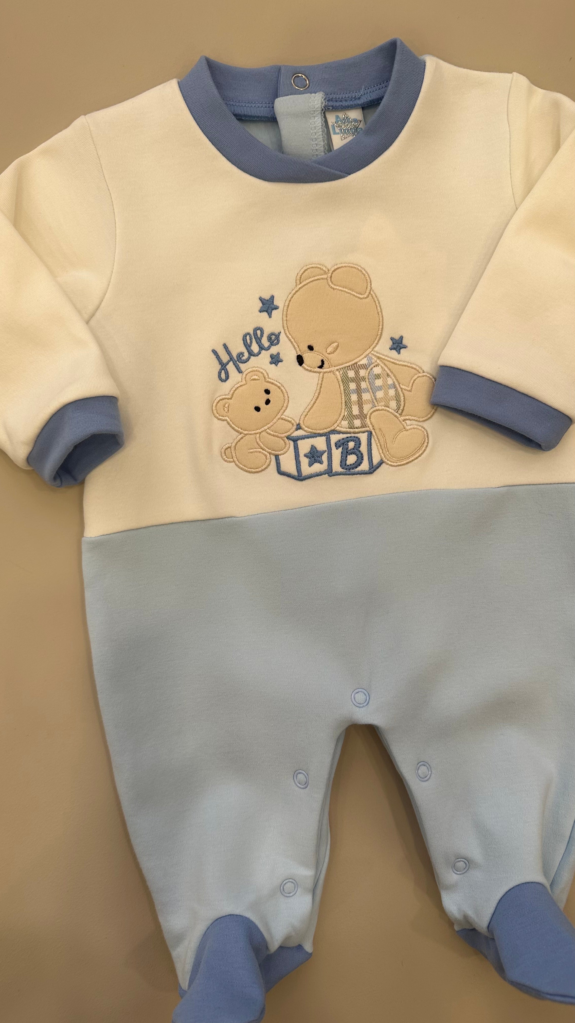 Tutina CALDO COTONE ORSETTO 0-6 - AZZURRO