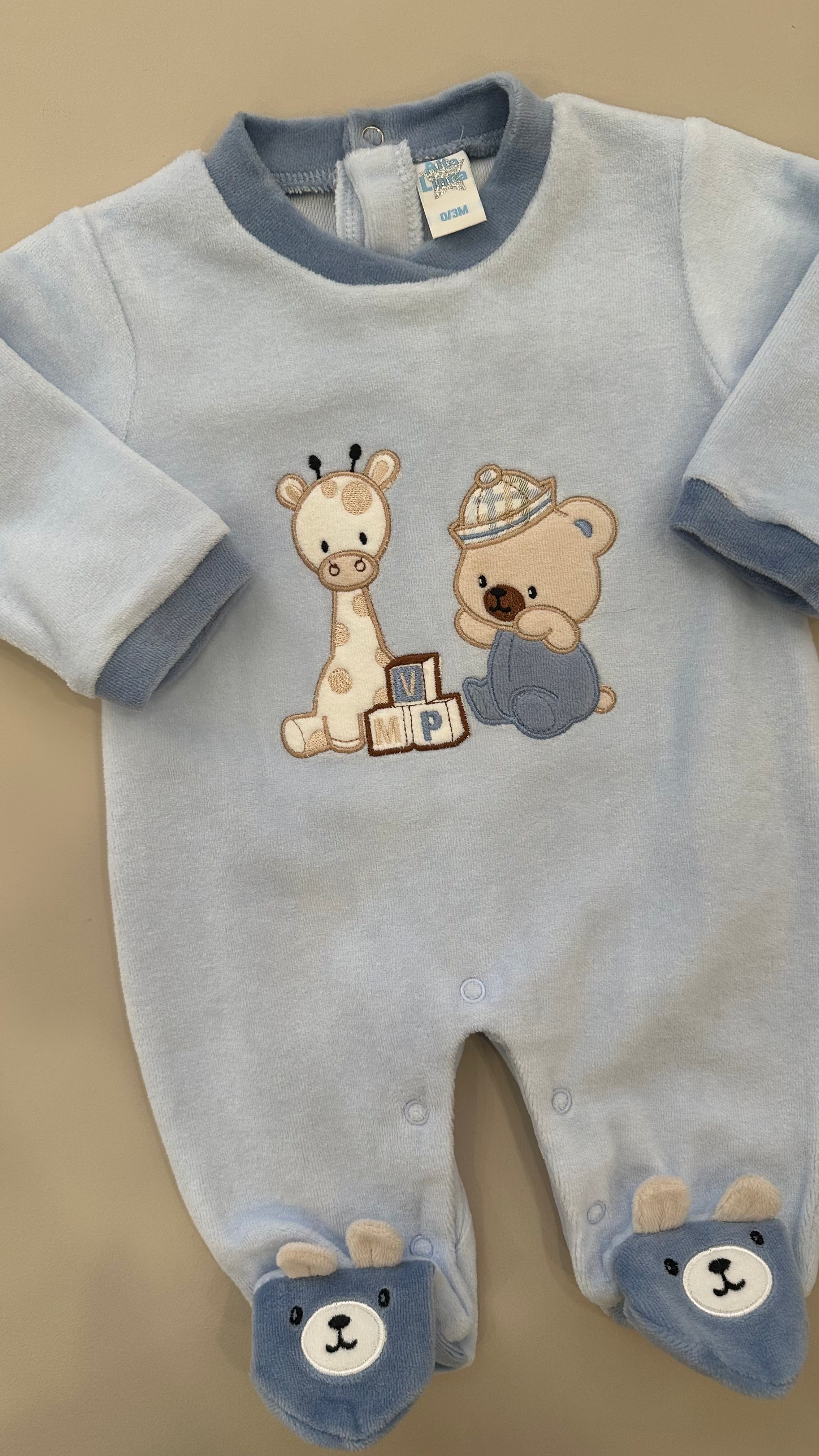 Tutina IN CINIGLIA GIRAFFAO 0-12M - AZZURRO
