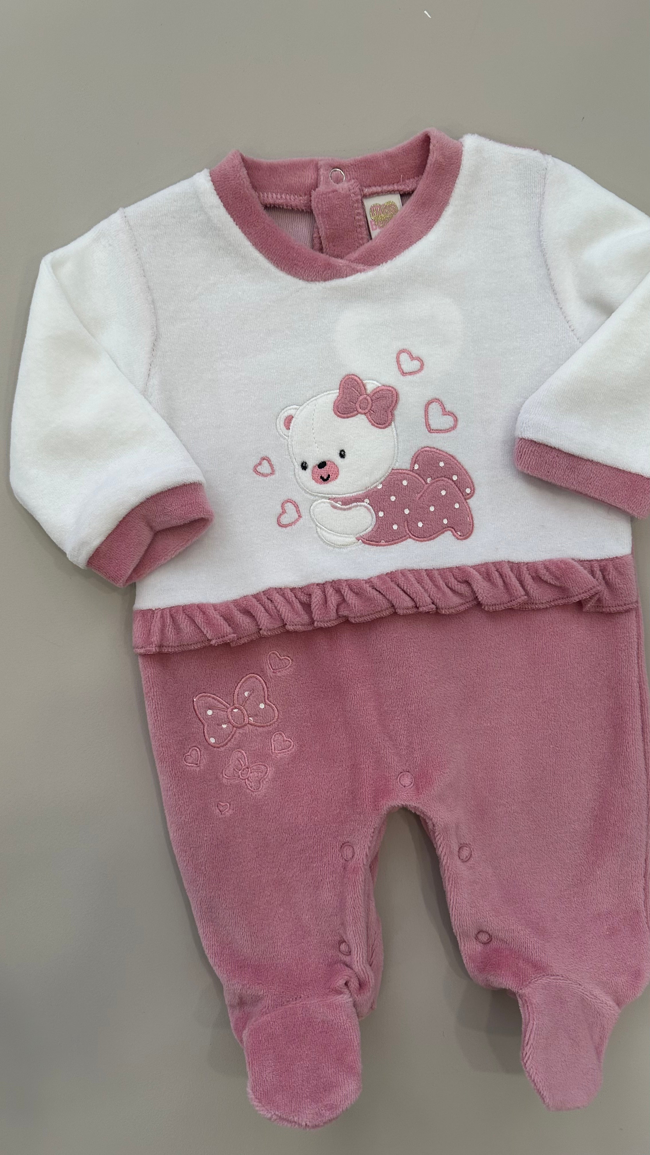 Tutina IN CINIGLIA ORSETTO 0-6M - ROSA