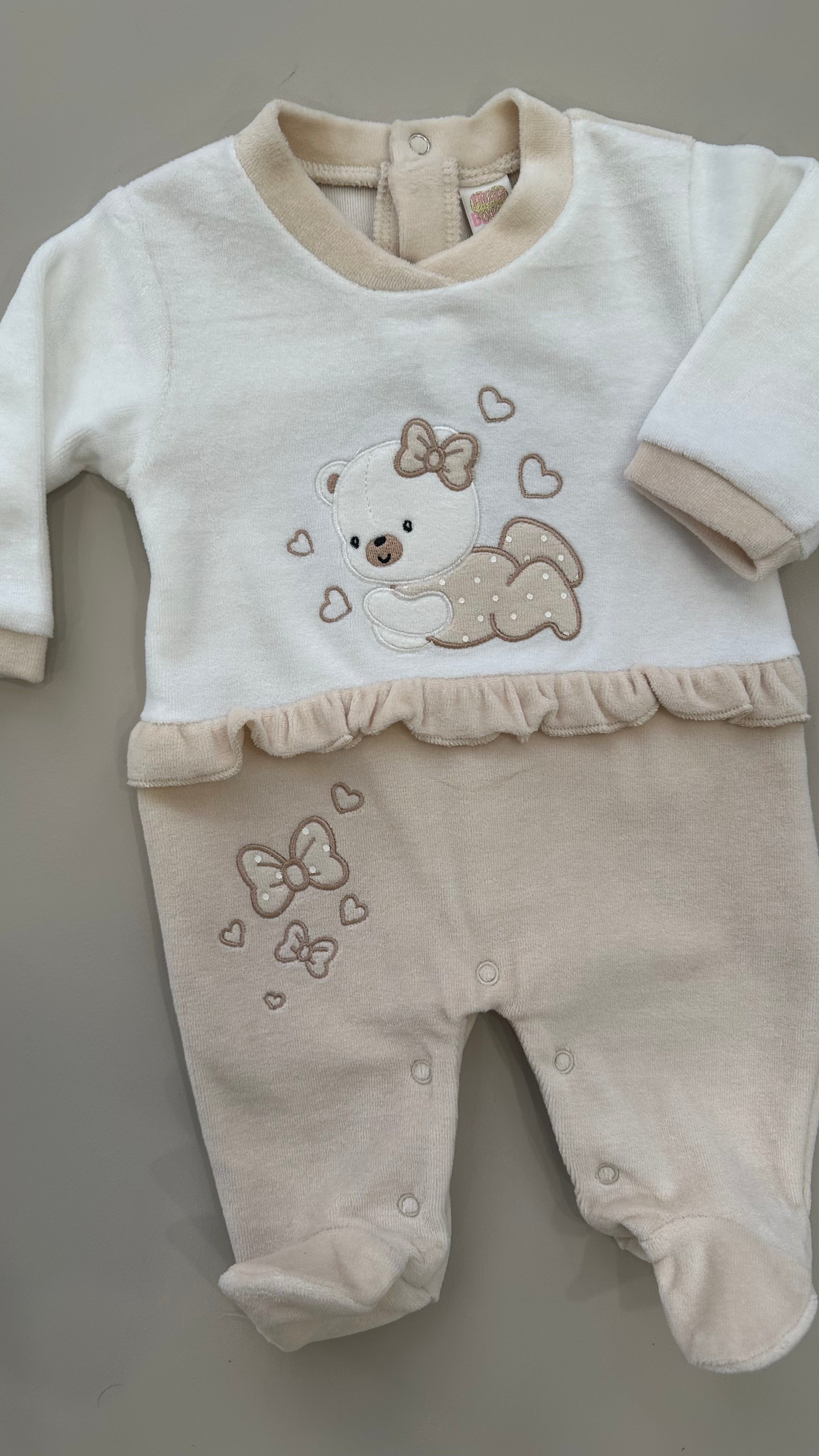 Tutina IN CINIGLIA ORSETTO 0-6M - BEIGE
