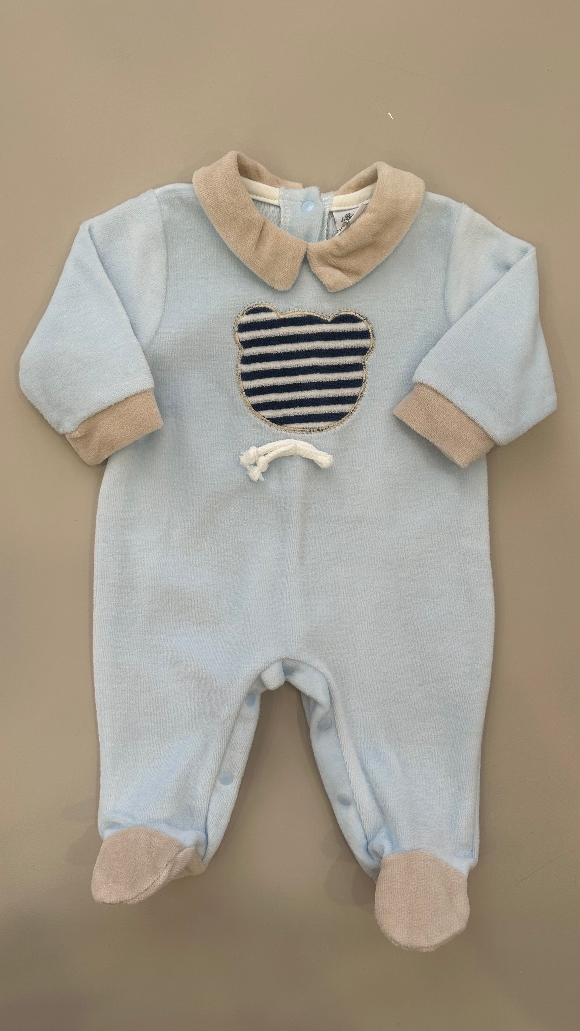 Tutina CINIGLIA ORSO 0-6M - AZZURRO