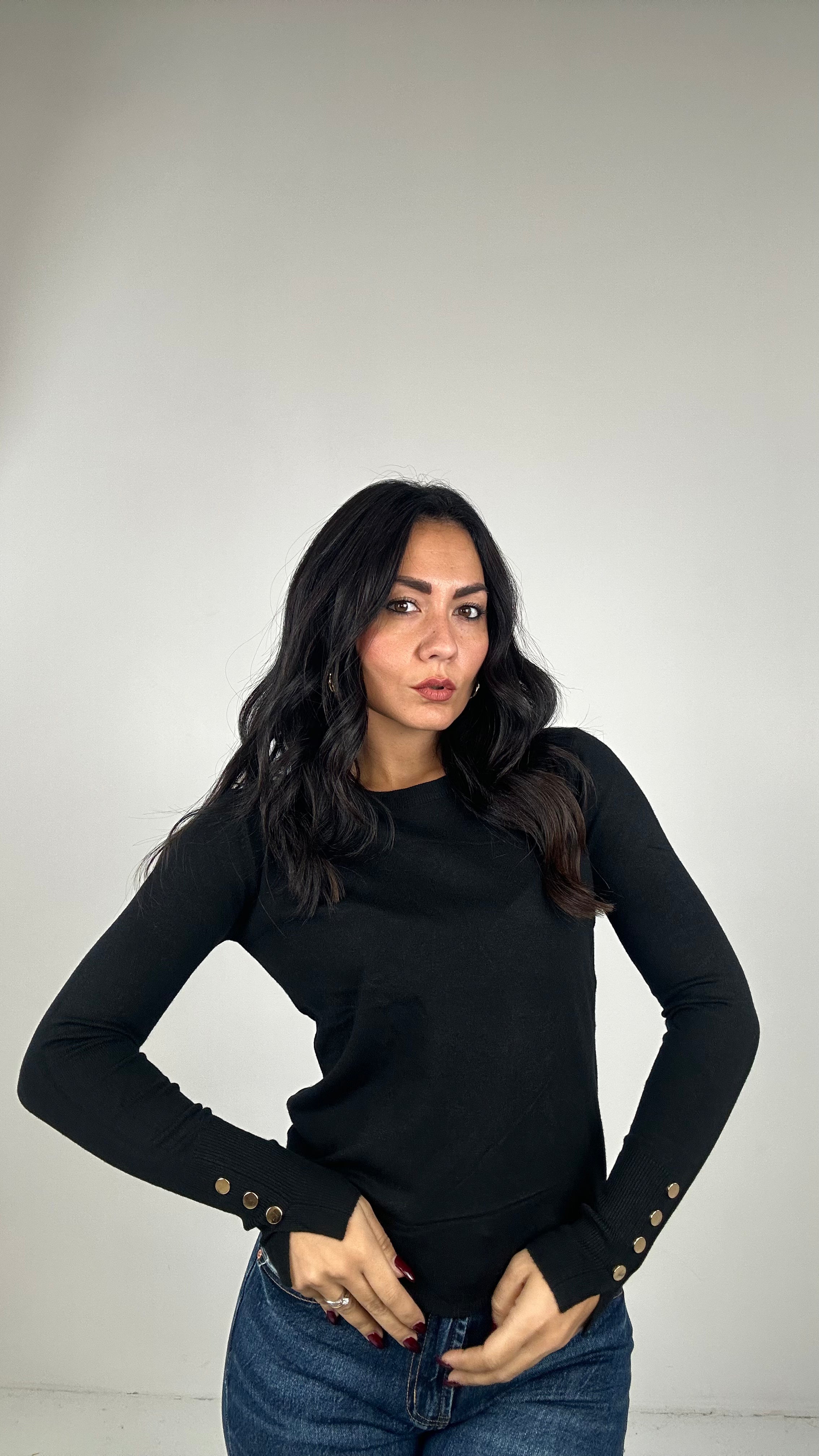 Pull BASIC BOTTONCINI - NERO