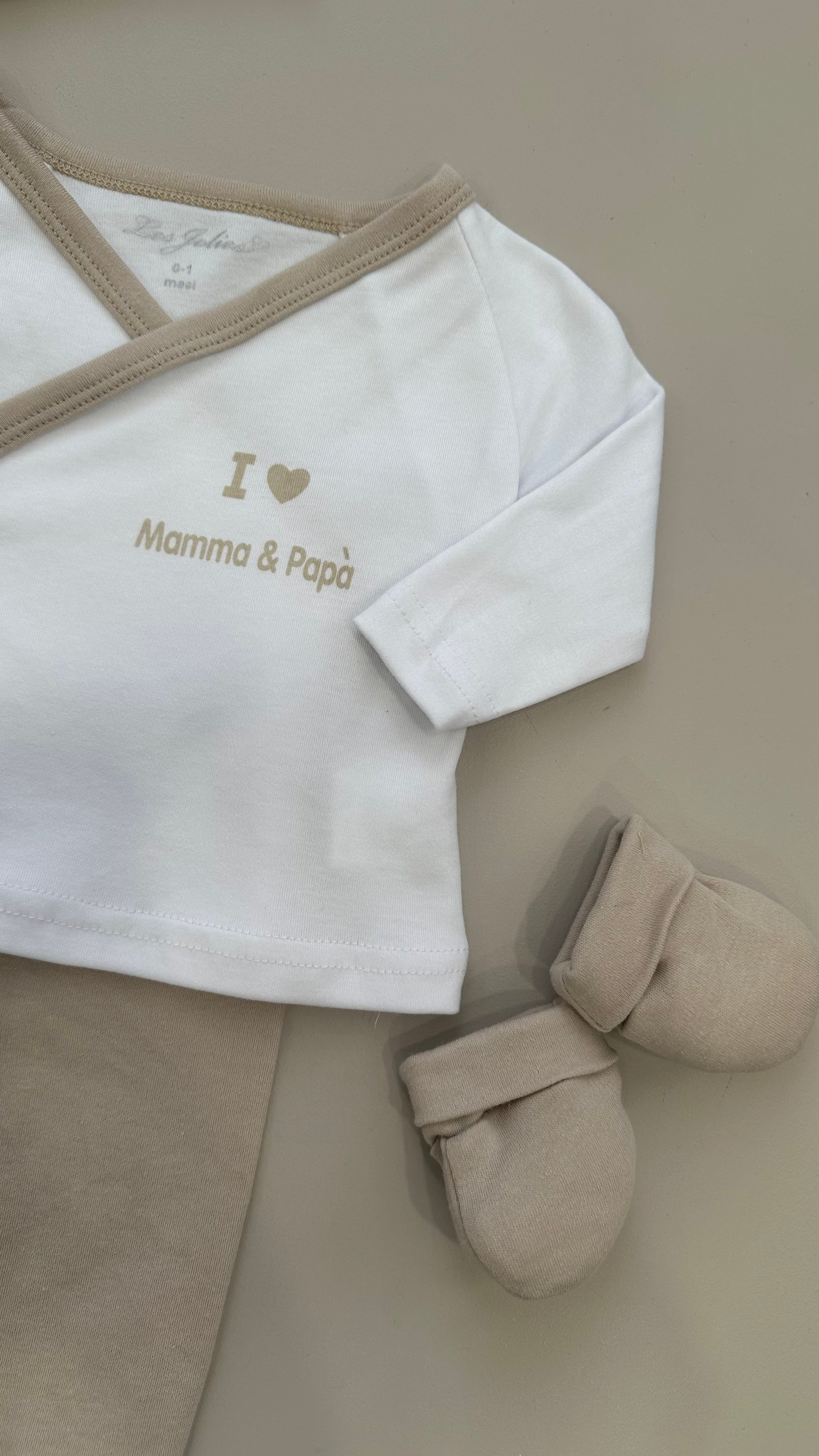 Set nascita MAMMA PAPA' - BEIGE