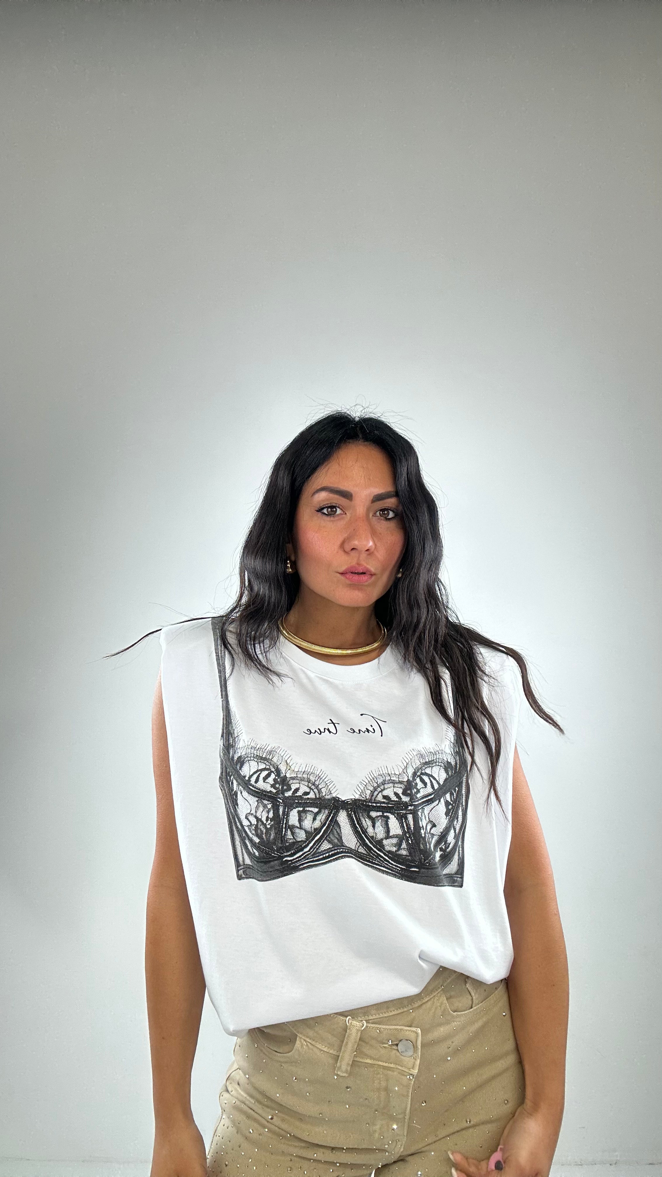 T-shirt JUST TIME - BIANCO