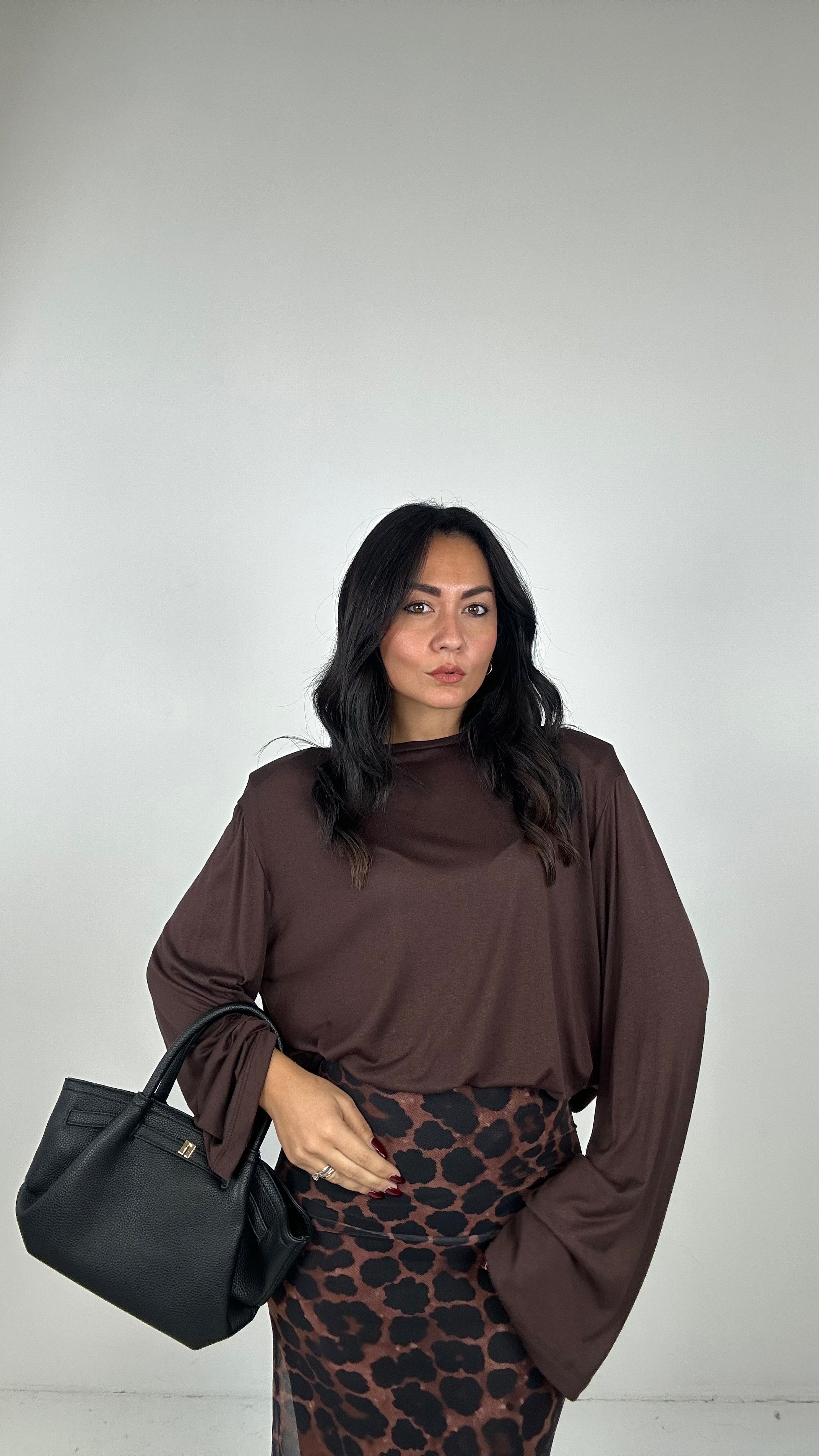 Maglia SPALLINA MANICA LARGA - MARRONE
