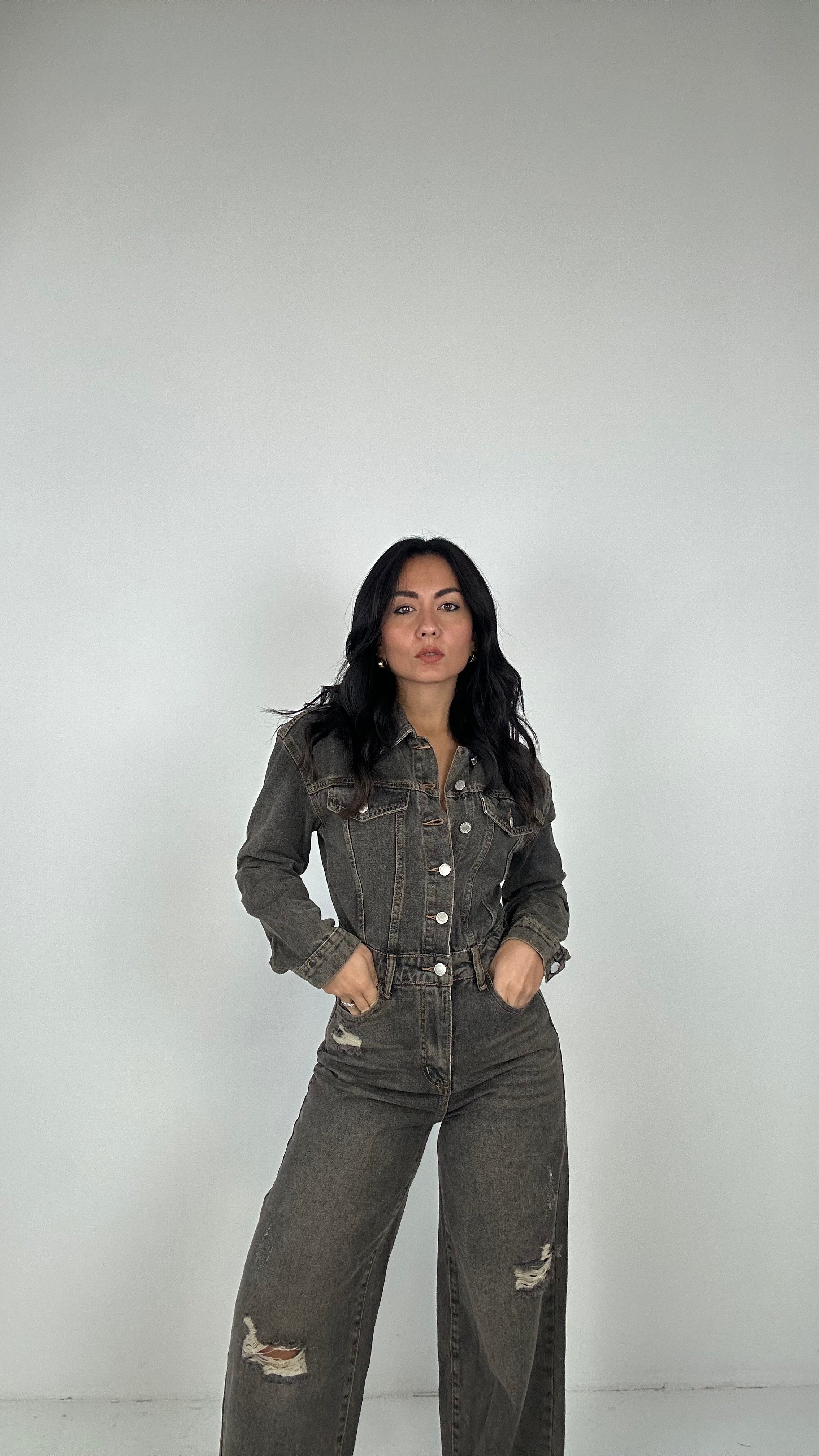 Tutone DENIM SLAVATO - MARRONE