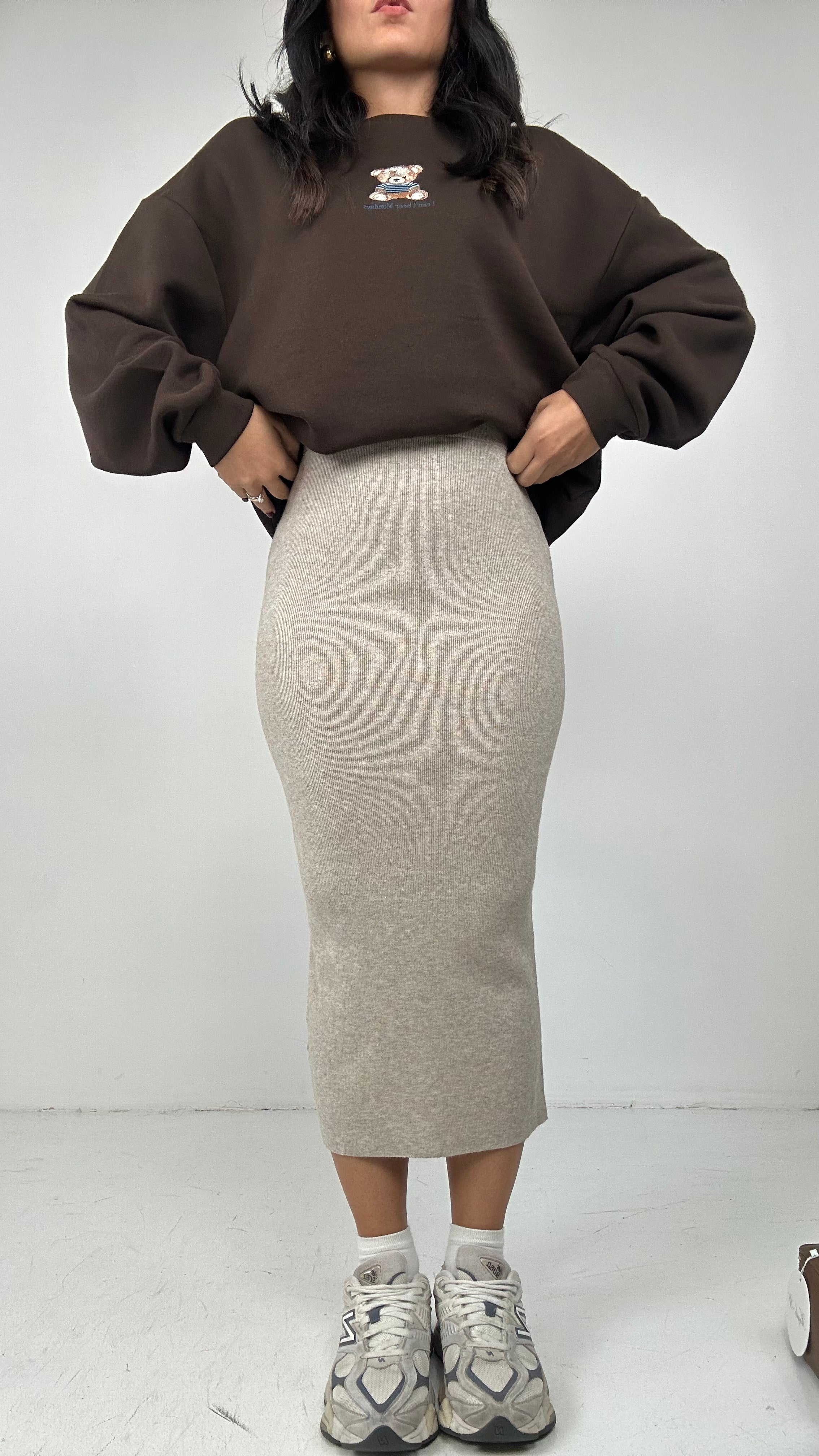 Gonna TUBINO MAGLIA - BEIGE