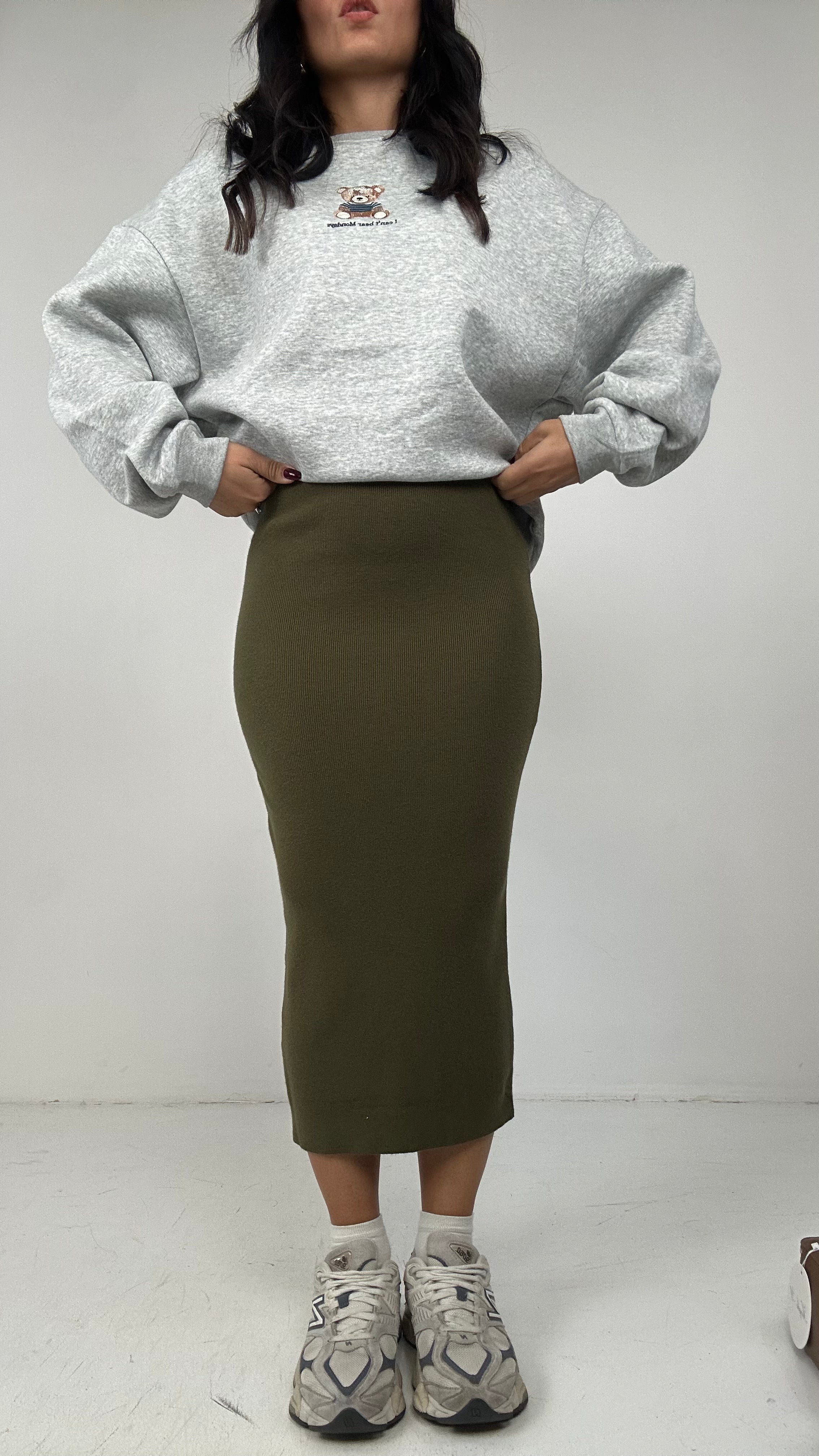 Gonna TUBINO MAGLIA - VERDE MILITARE