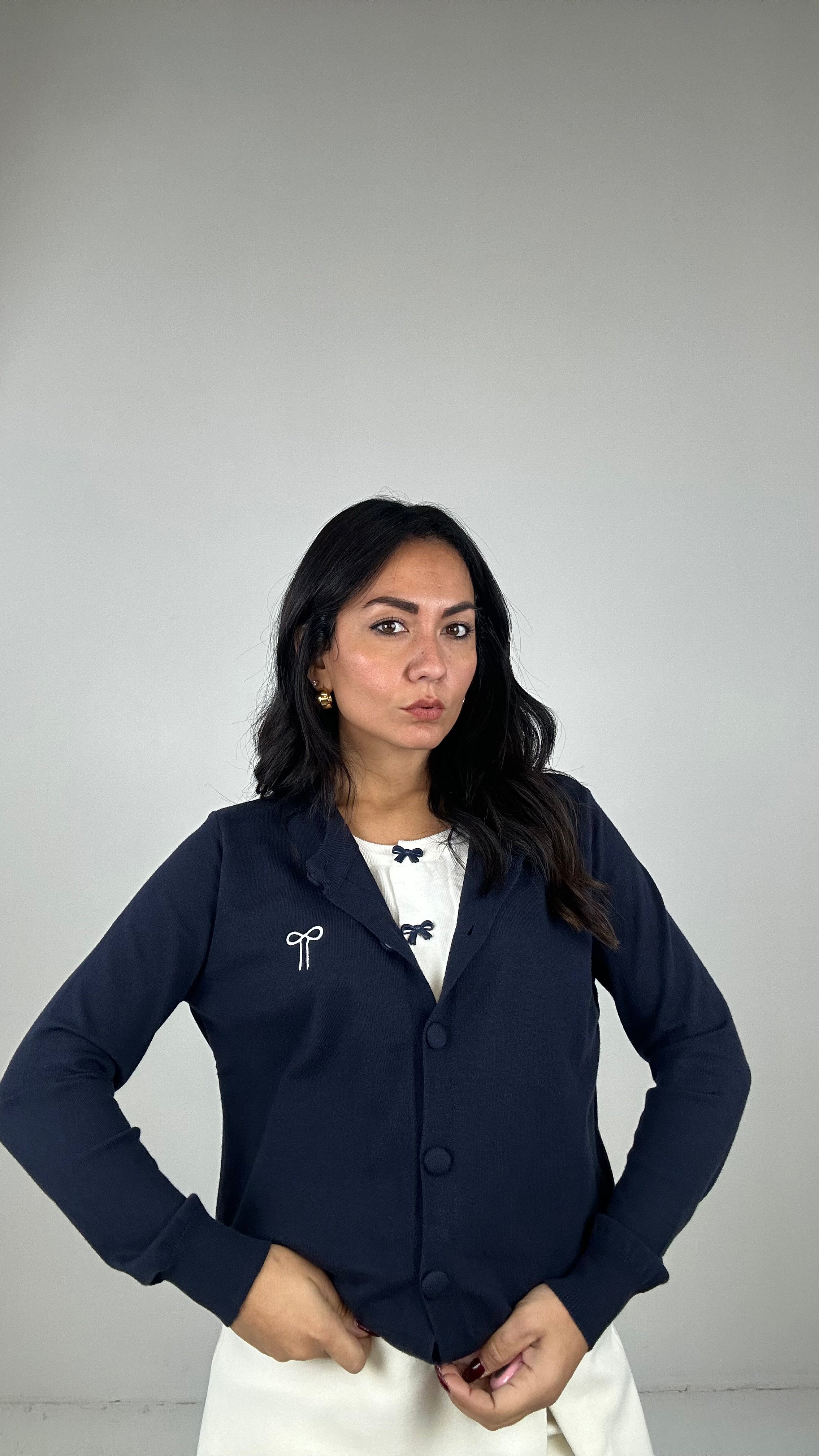Pull DOPPIO CARDIGAN - BLU