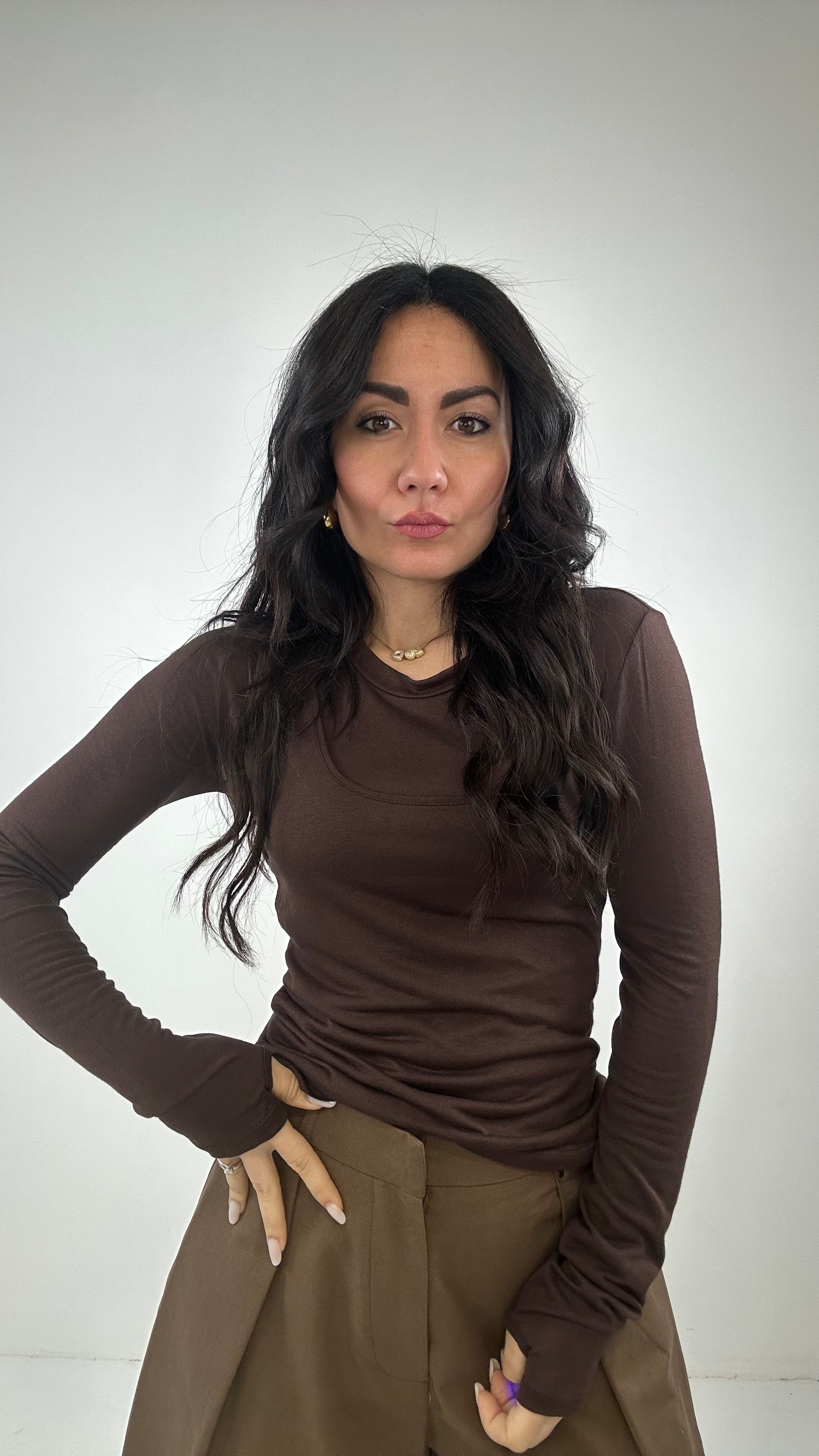 Maglia E CANOTTA - MARRONE