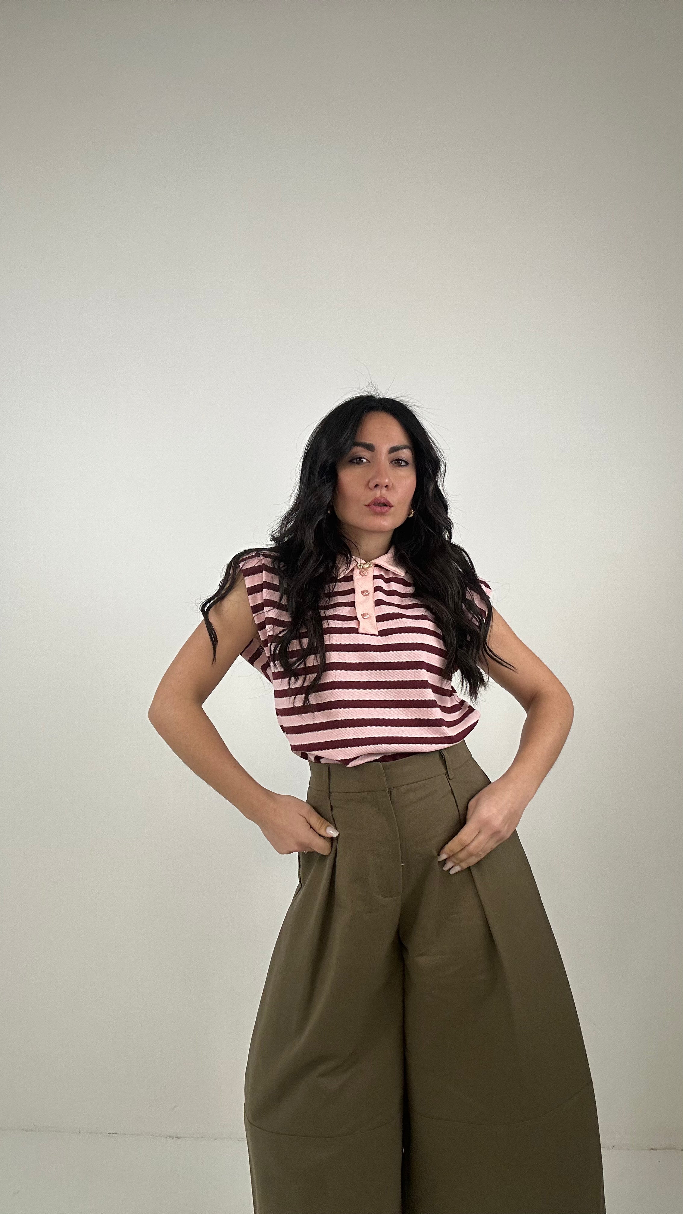 Canotta SPALLINA RIGHE - BORDEAUX