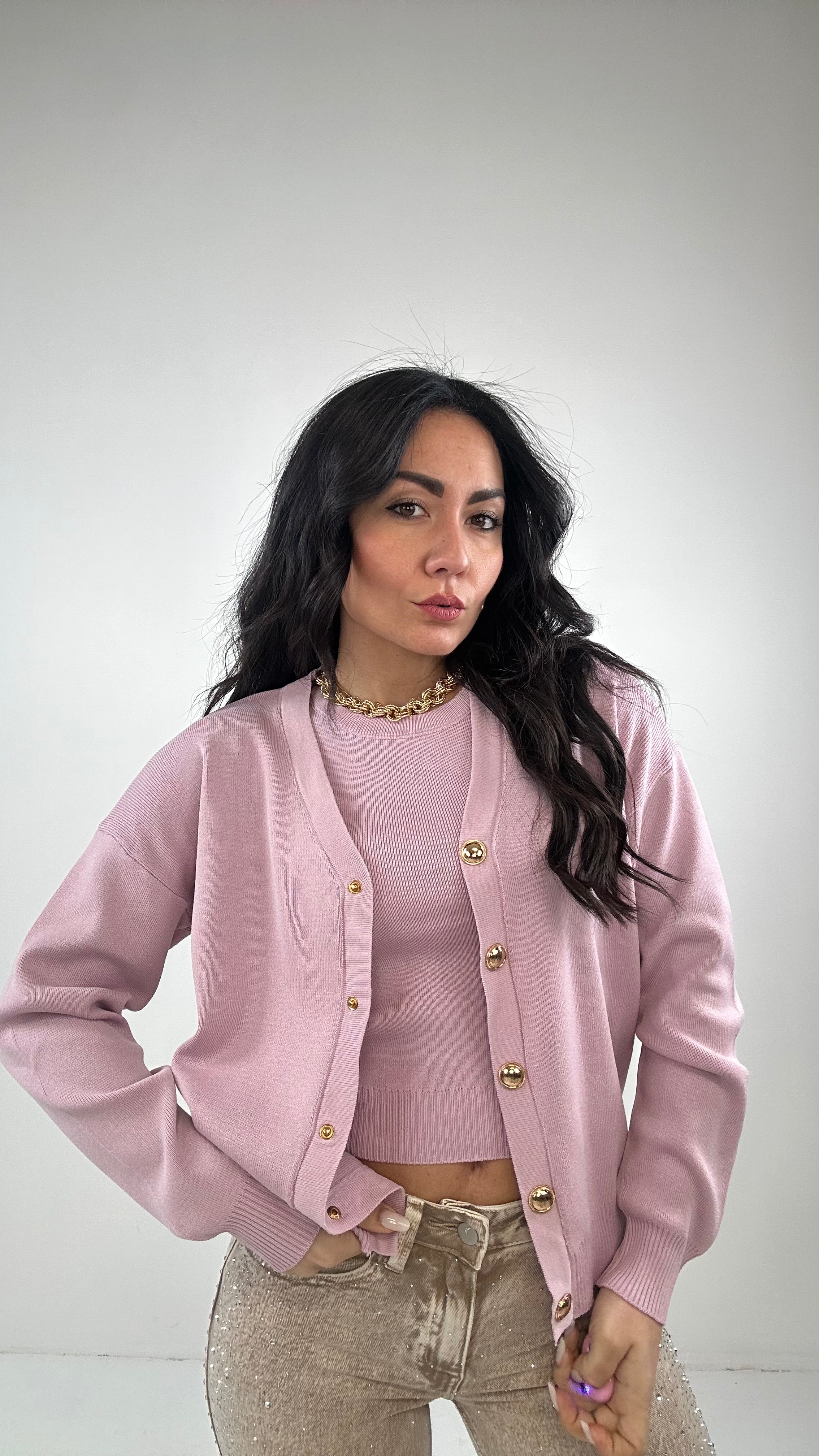 Twin-set BOTTONI ORO - LILLA