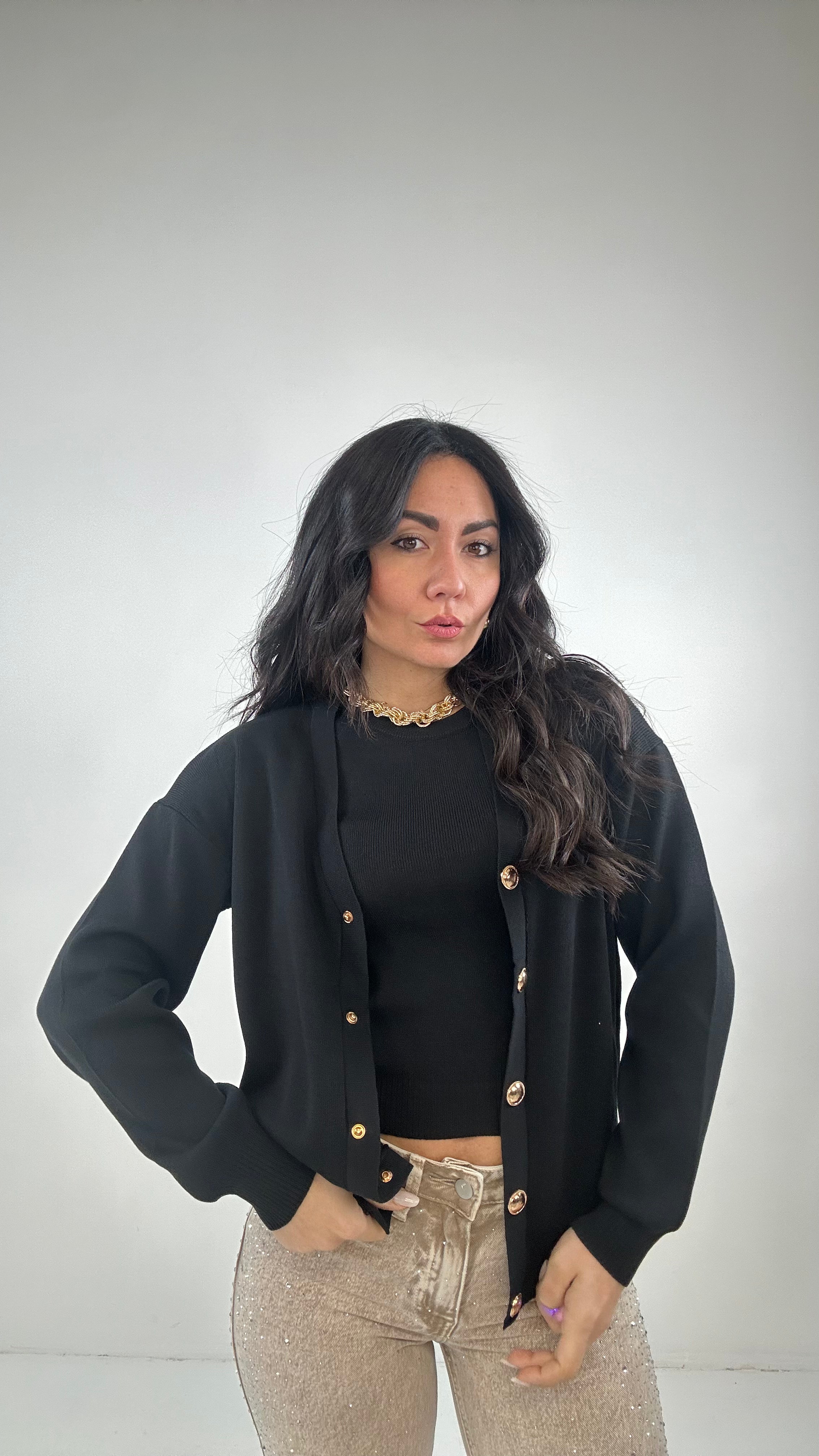 Twin-set BOTTONI ORO - NERO