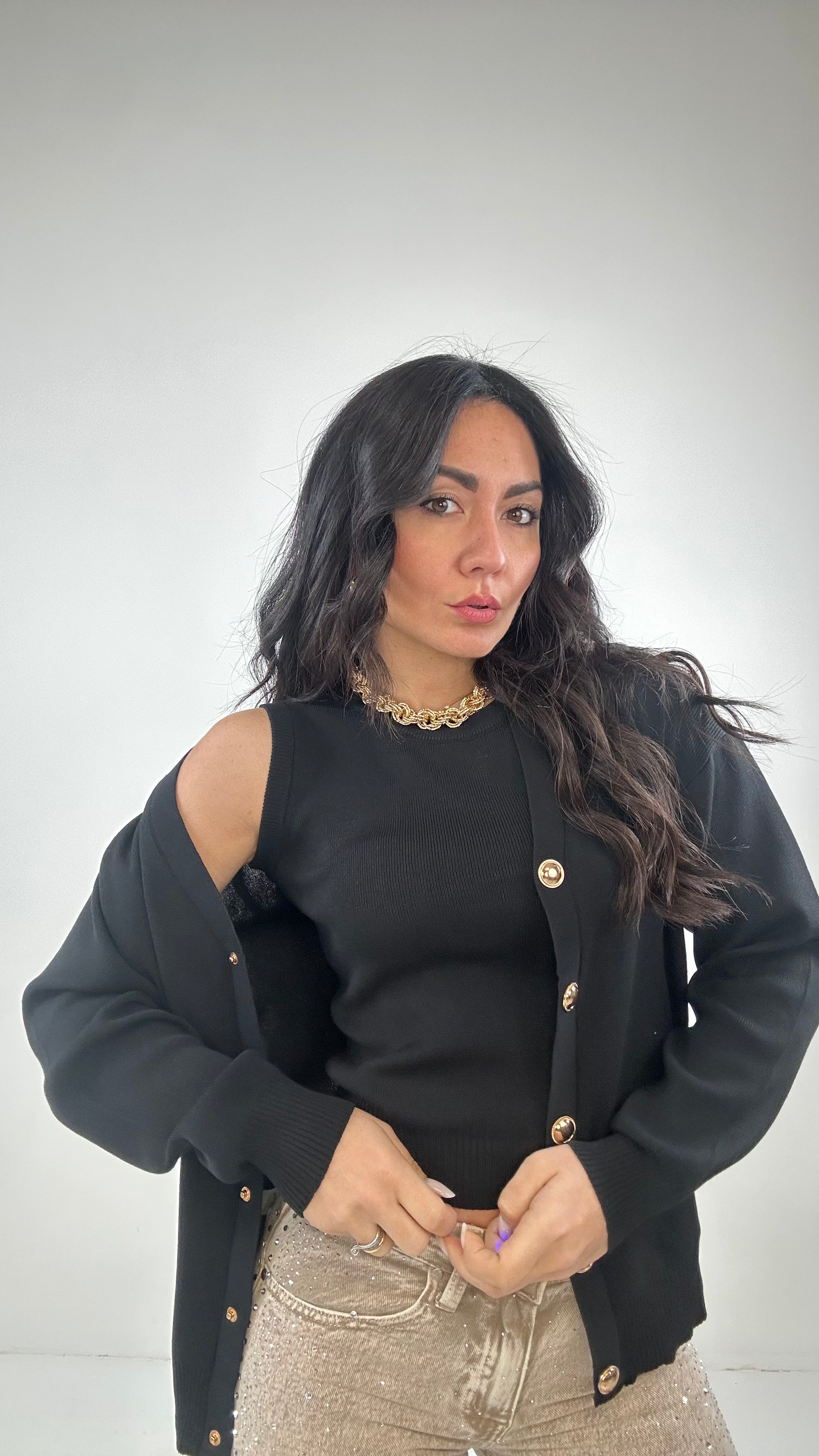 Twin-set BOTTONI ORO - NERO