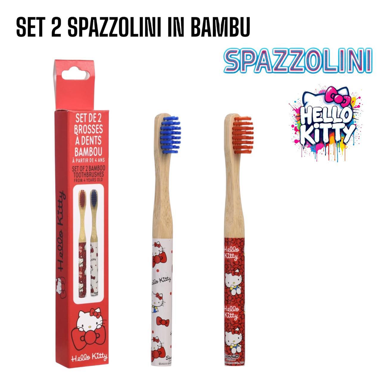 Spazzolino BAMBU HELLO KITTY - ROSSO