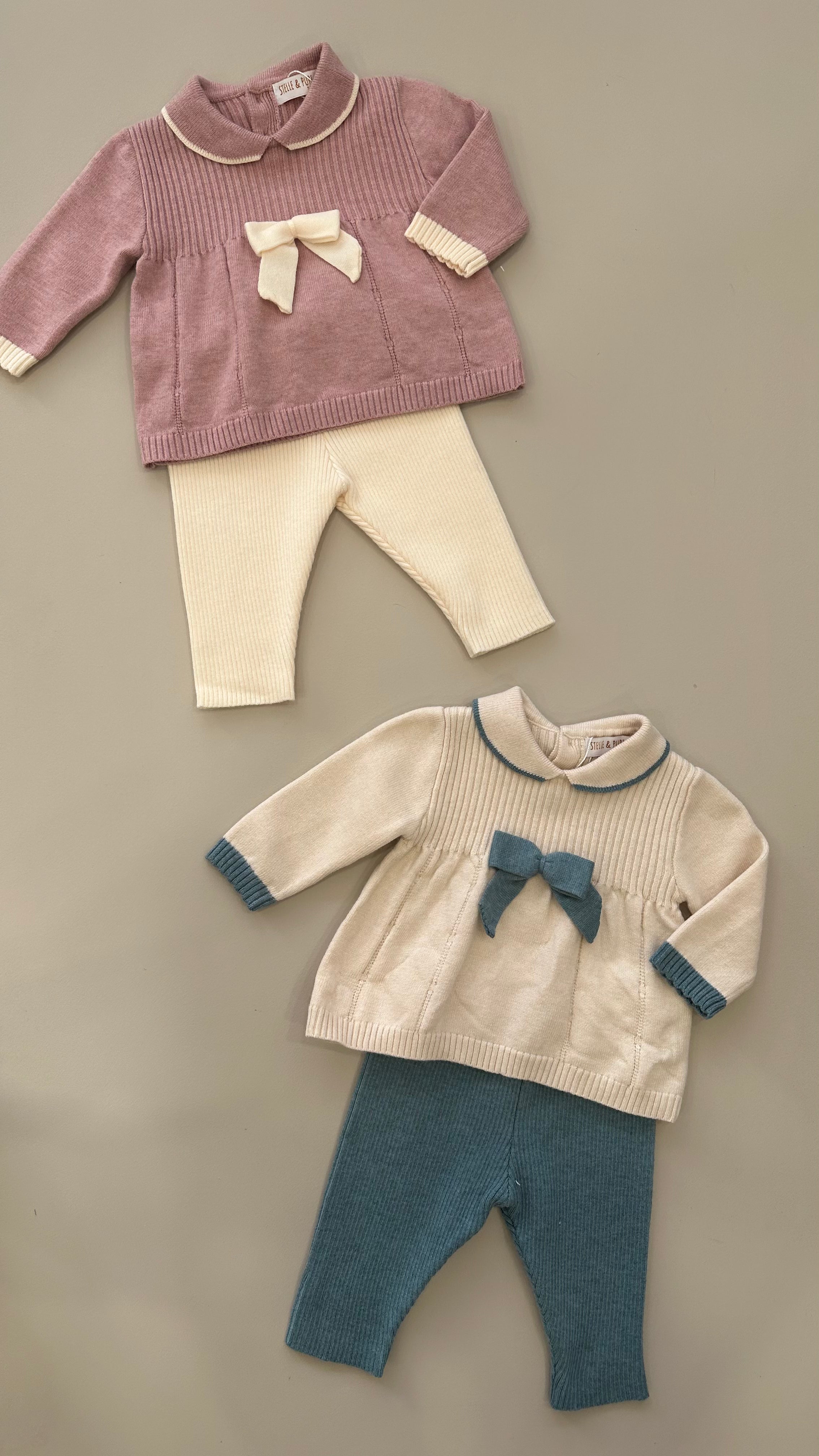 Completo IN MAGLIA FIOCCO 1-12M - ROSA