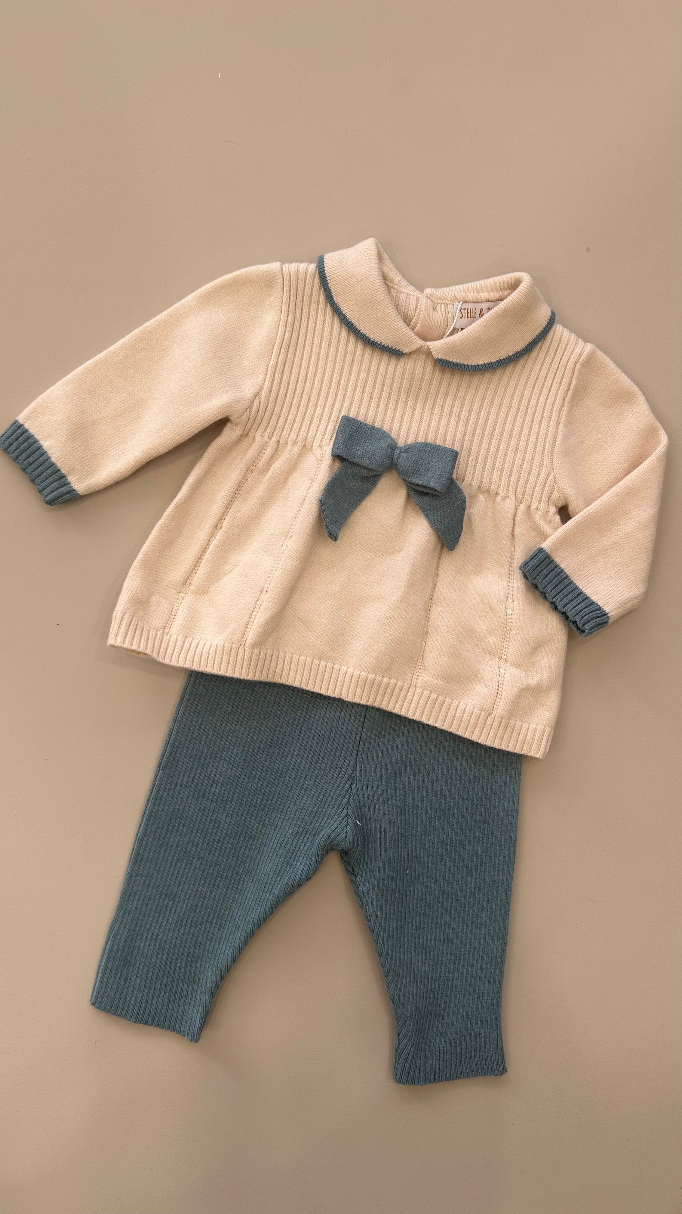 Completo IN MAGLIA FIOCCO 1-12M - BEIGE