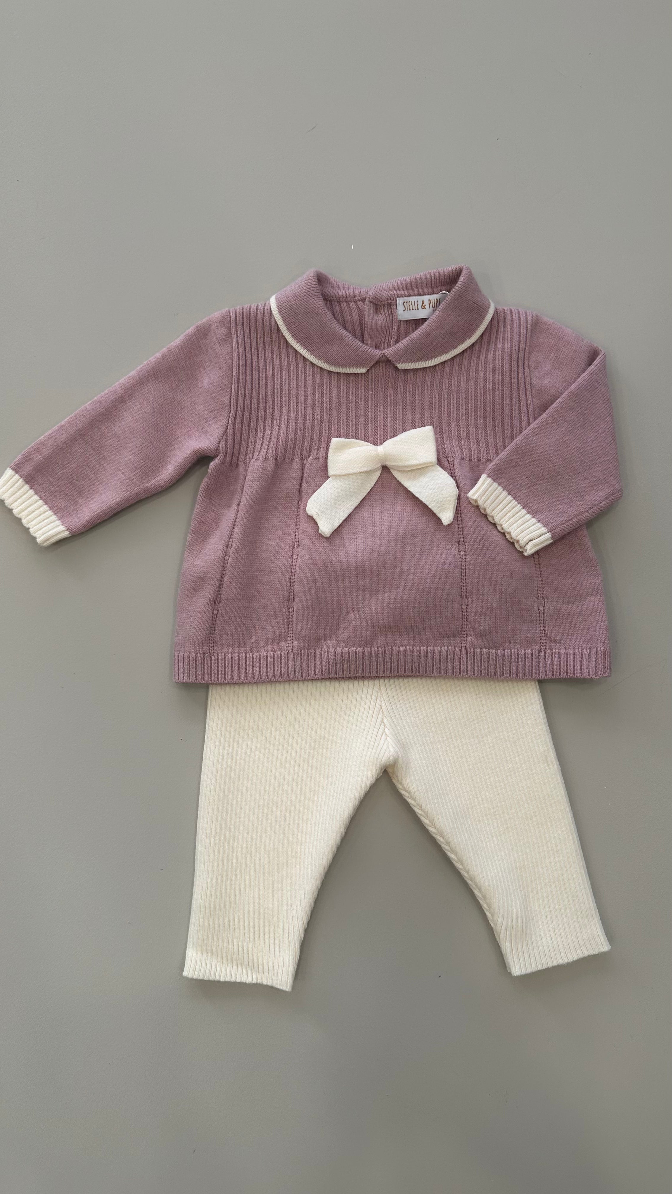 Completo IN MAGLIA FIOCCO 1-12M - ROSA