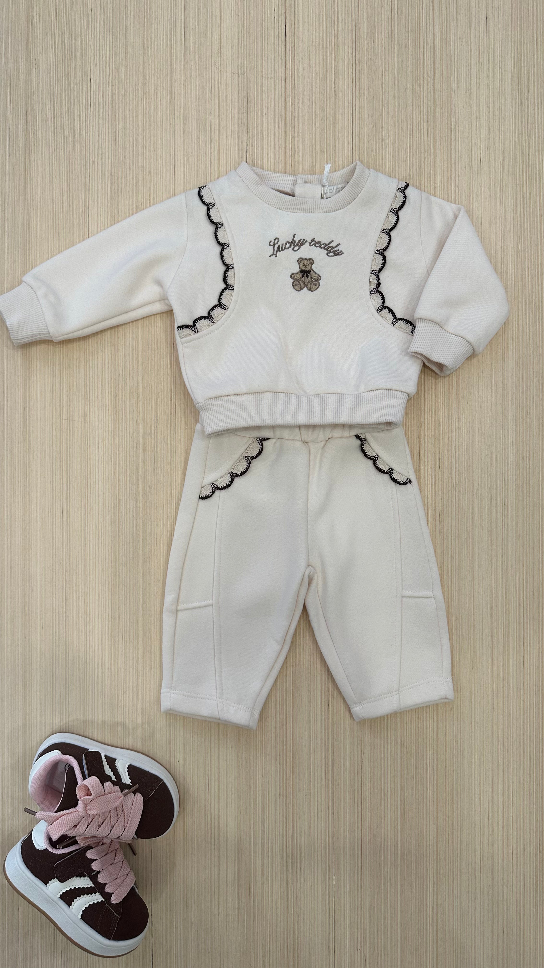 Tuta LUCKY TEDDY 3-18M - PANNA