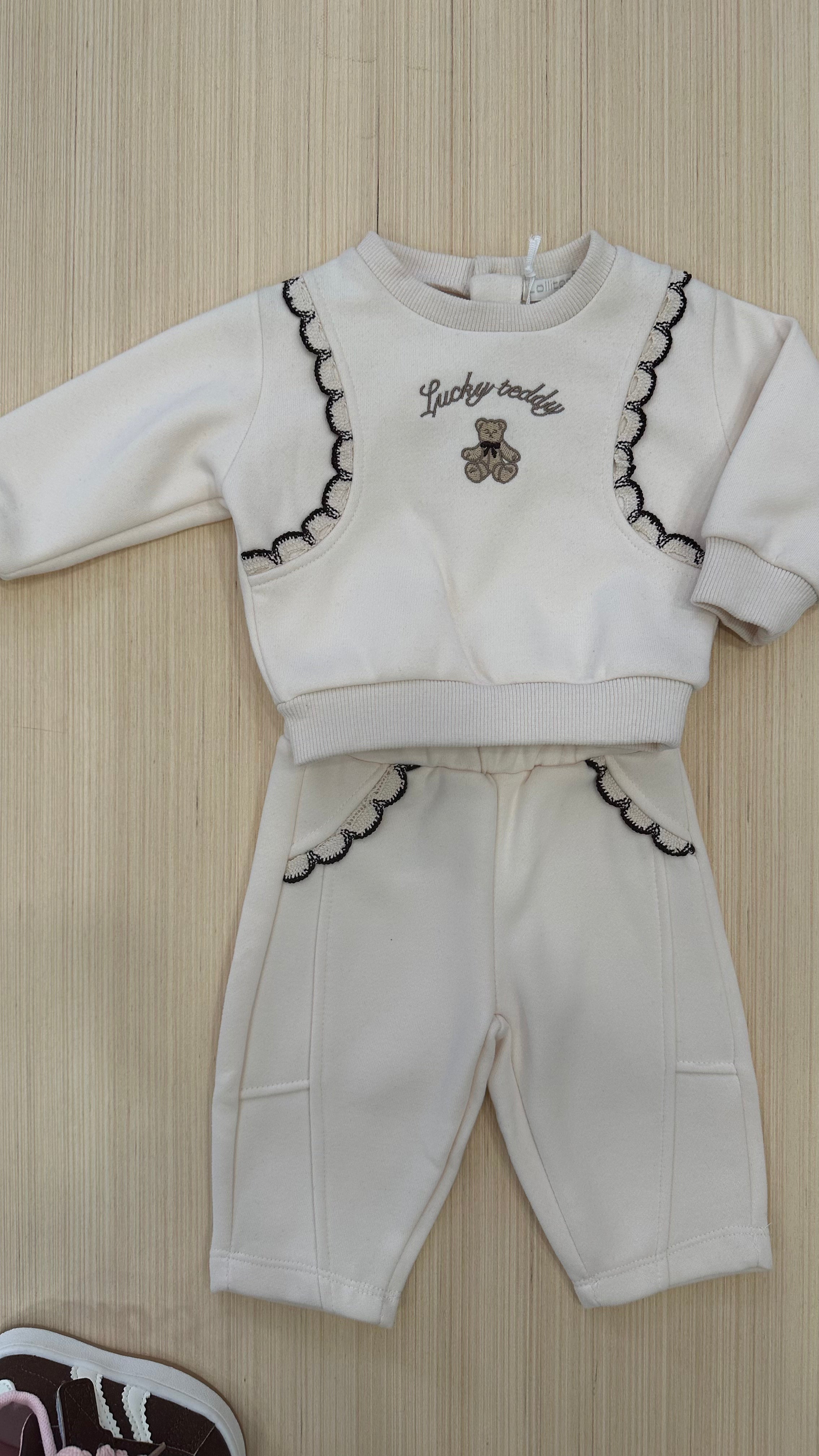 Tuta LUCKY TEDDY 3-18M - PANNA