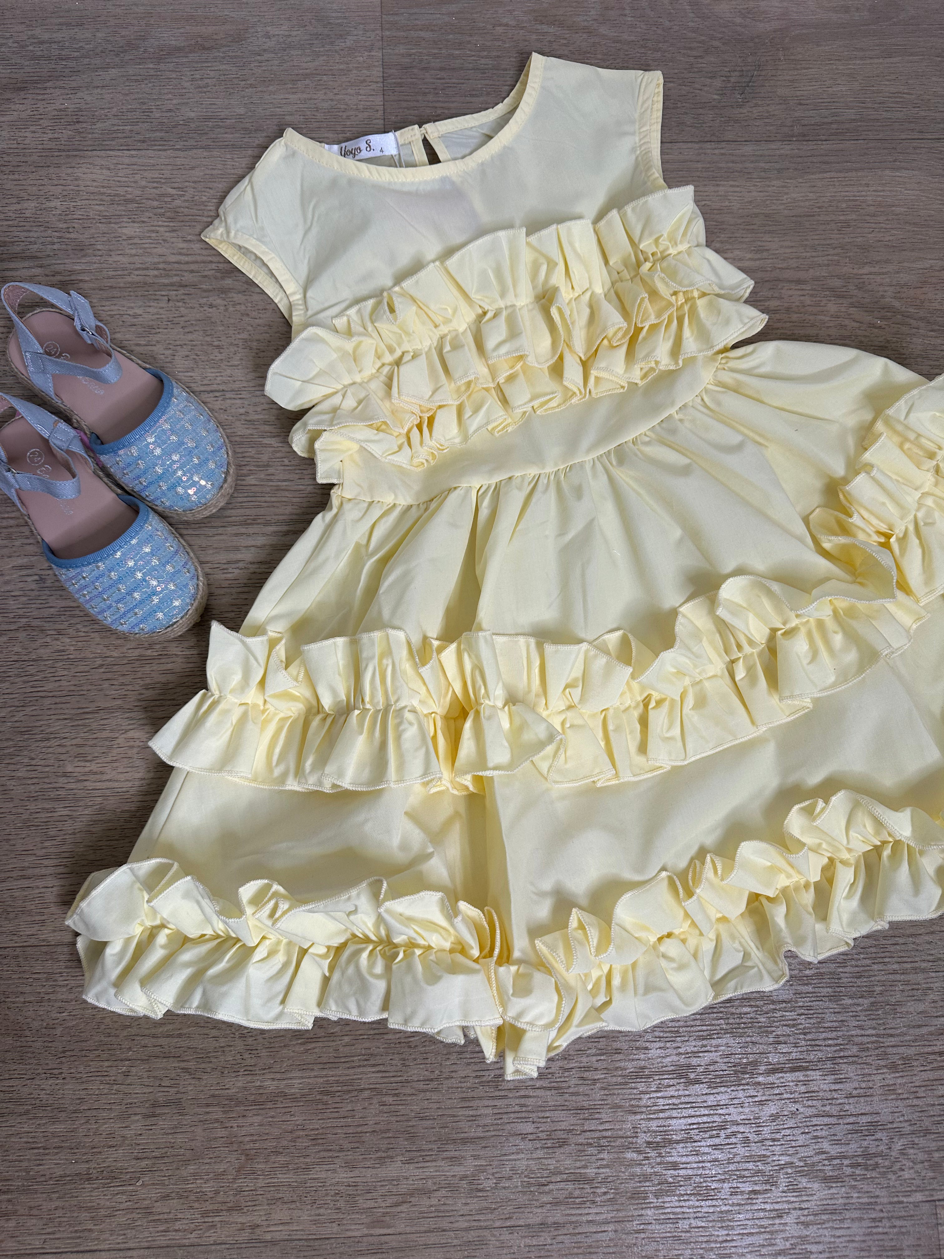 Vestitino BALZE IN COTONE 4-14A - GIALLO