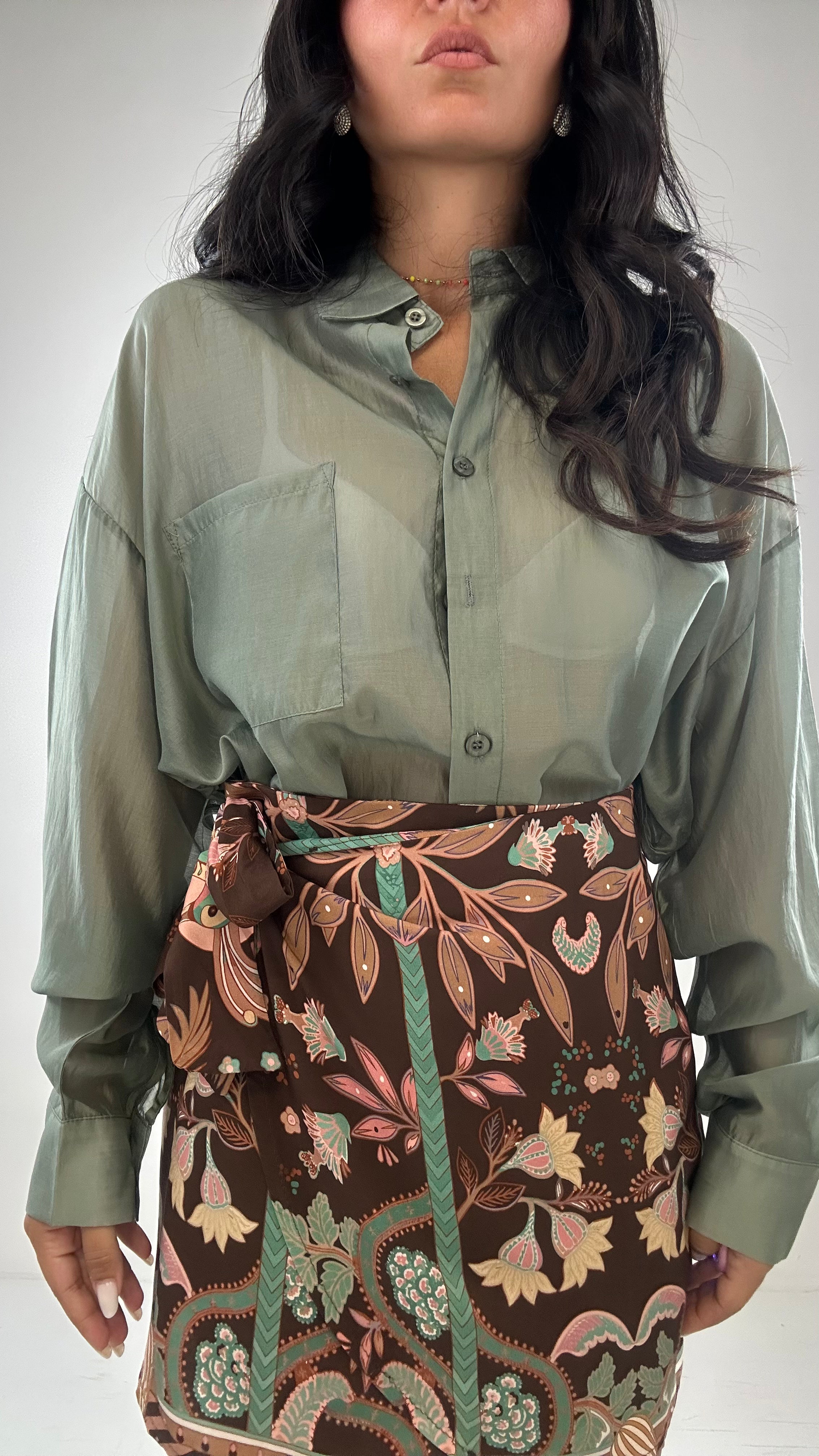 Gonna PORTA CORTA FANTASY - MARRONE-VERDE