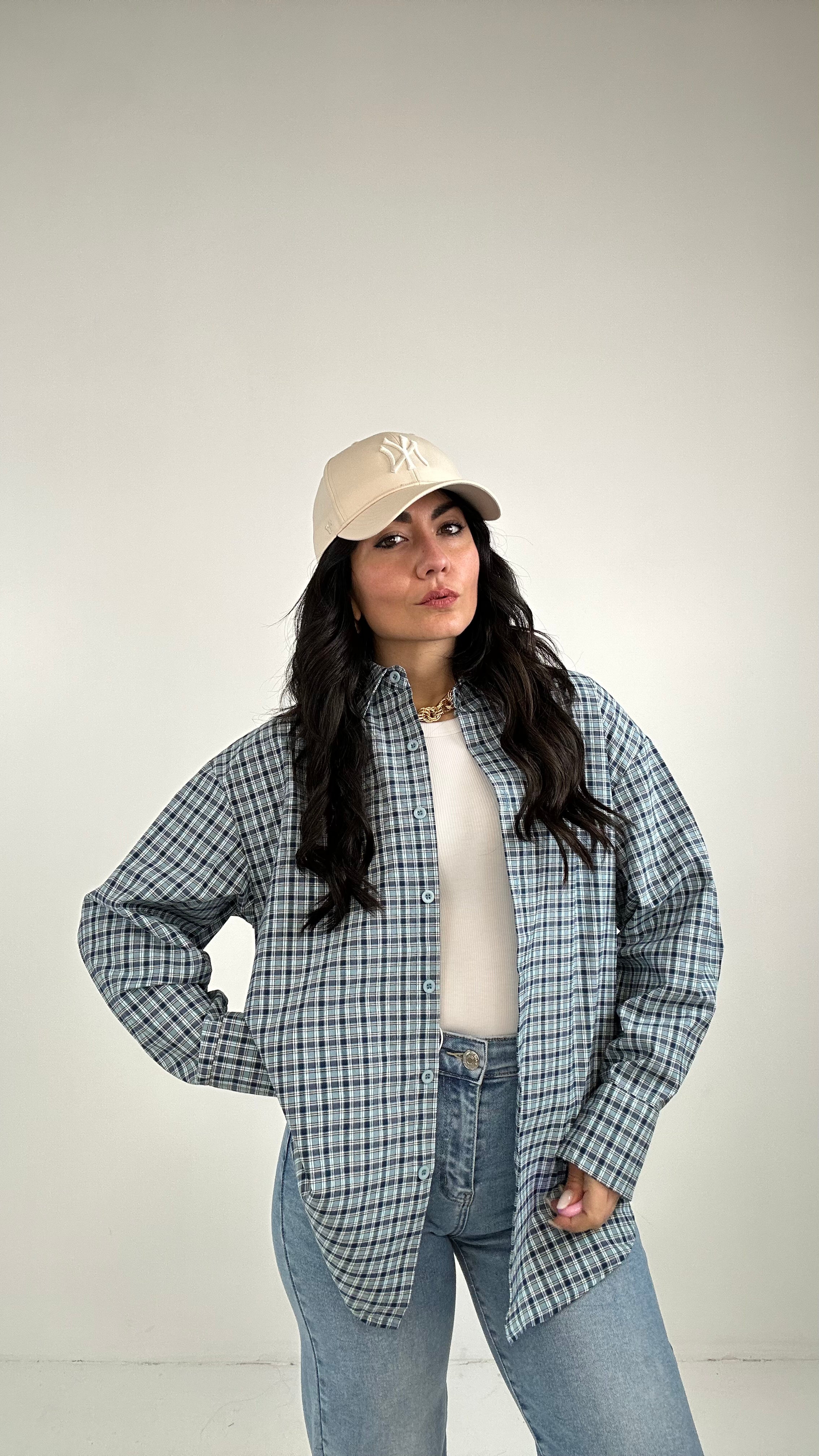 Camicia QAUDRETTINI PIC - CELESTE