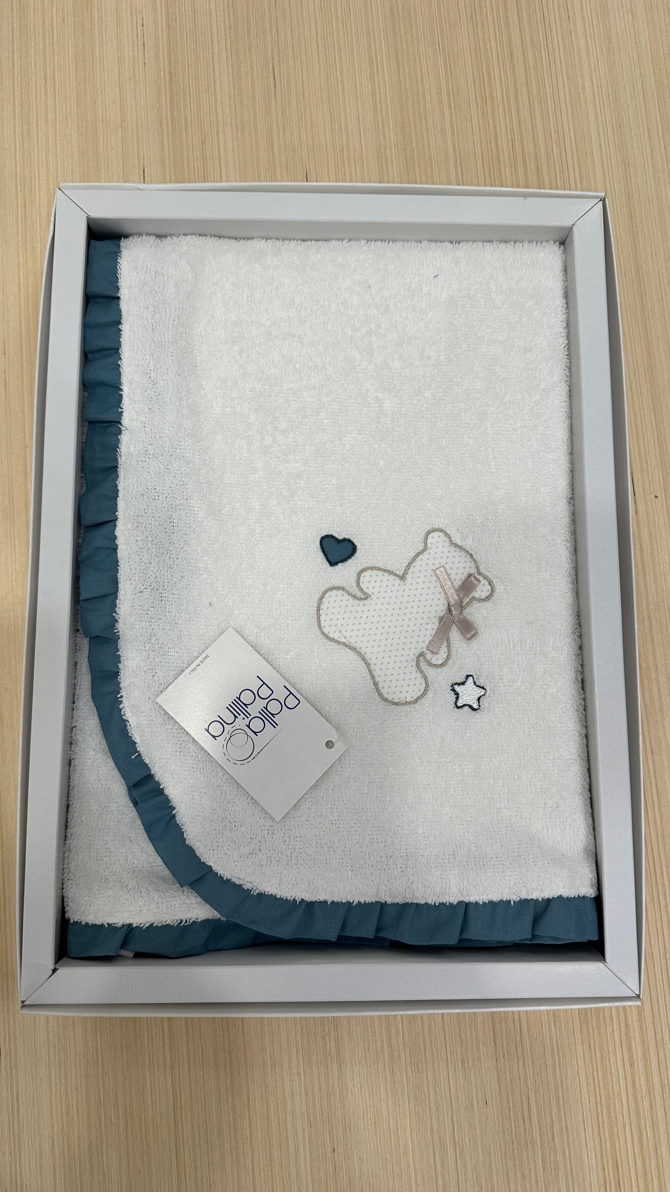 Asciugamano RICAMATO 75x95 - AZZURRO