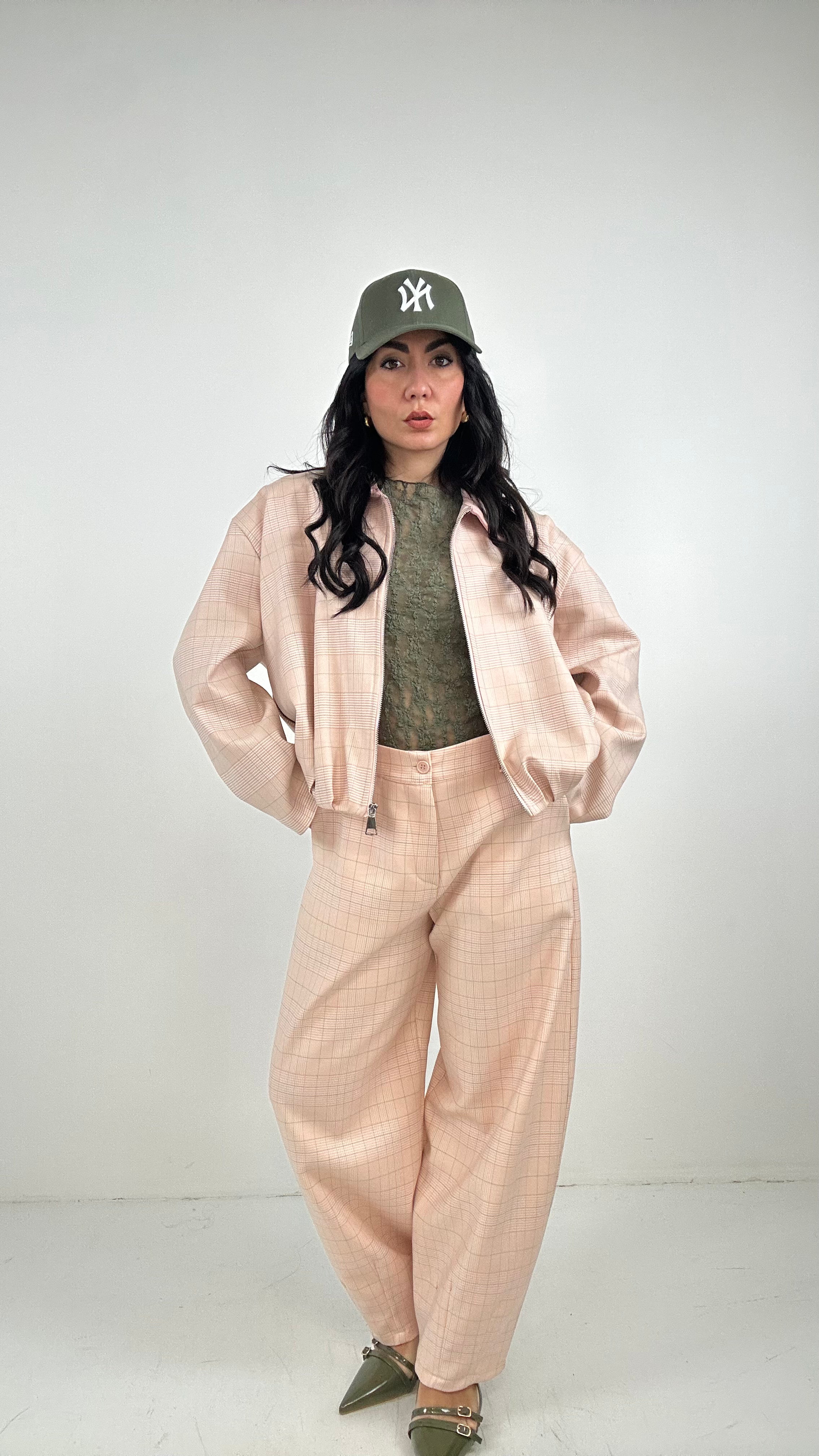 Completo BALLON QUADRETTI - ROSA