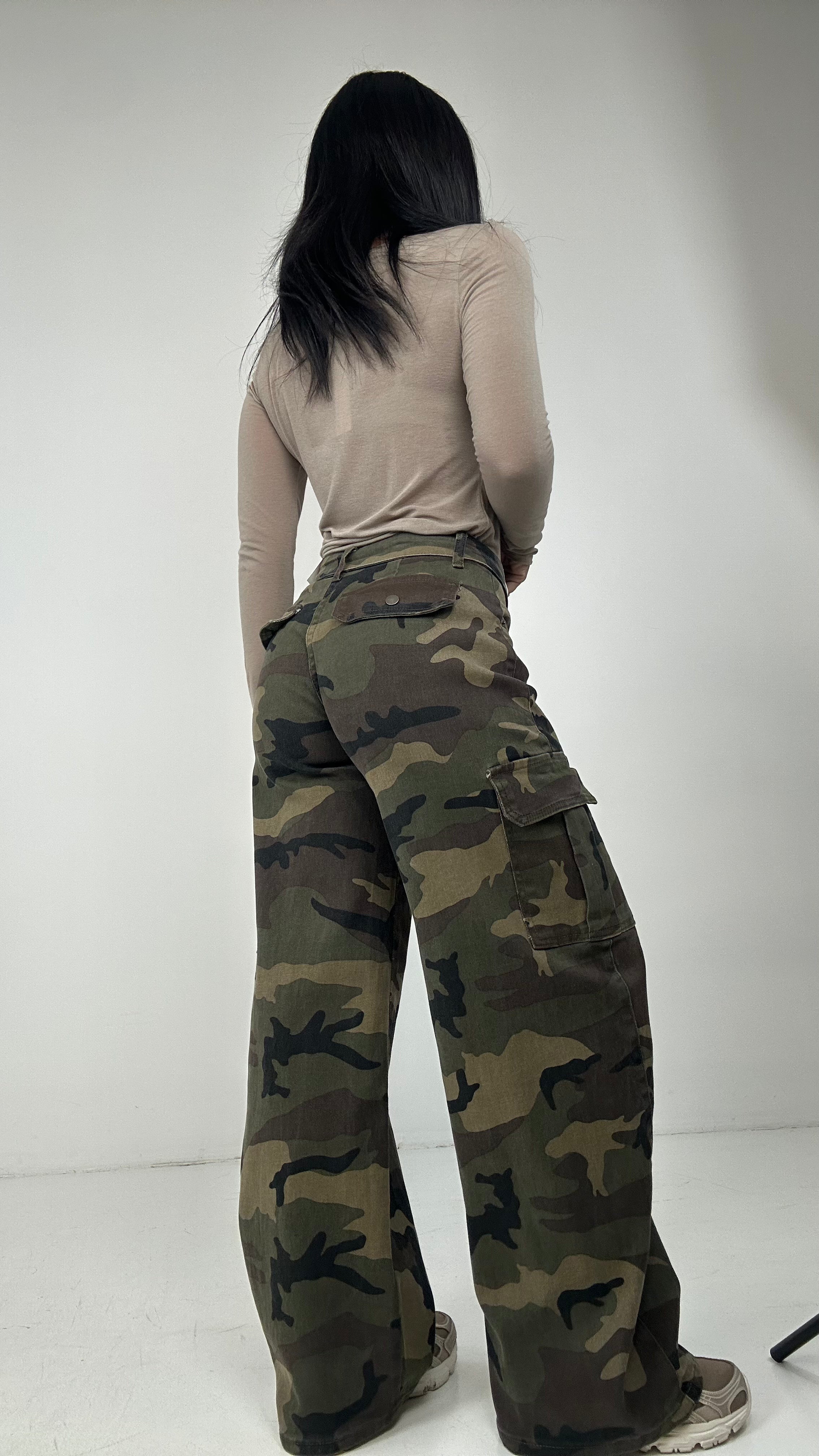 Jeans MILITARE CINTO GIRATO - VERDE