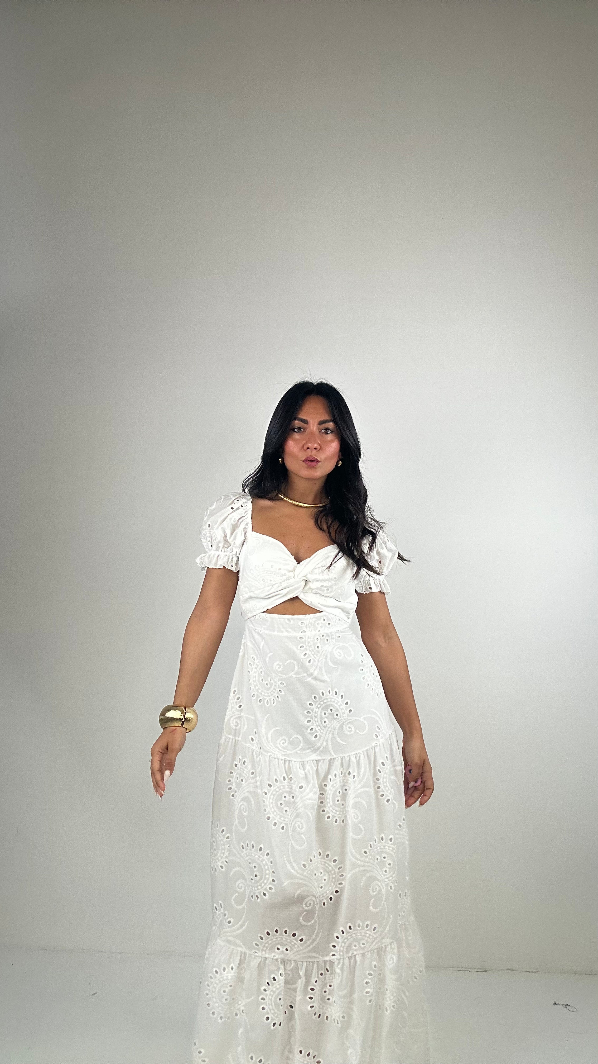 PREORDINE Vestito SAN GALLO CON APERTURA - BIANCO