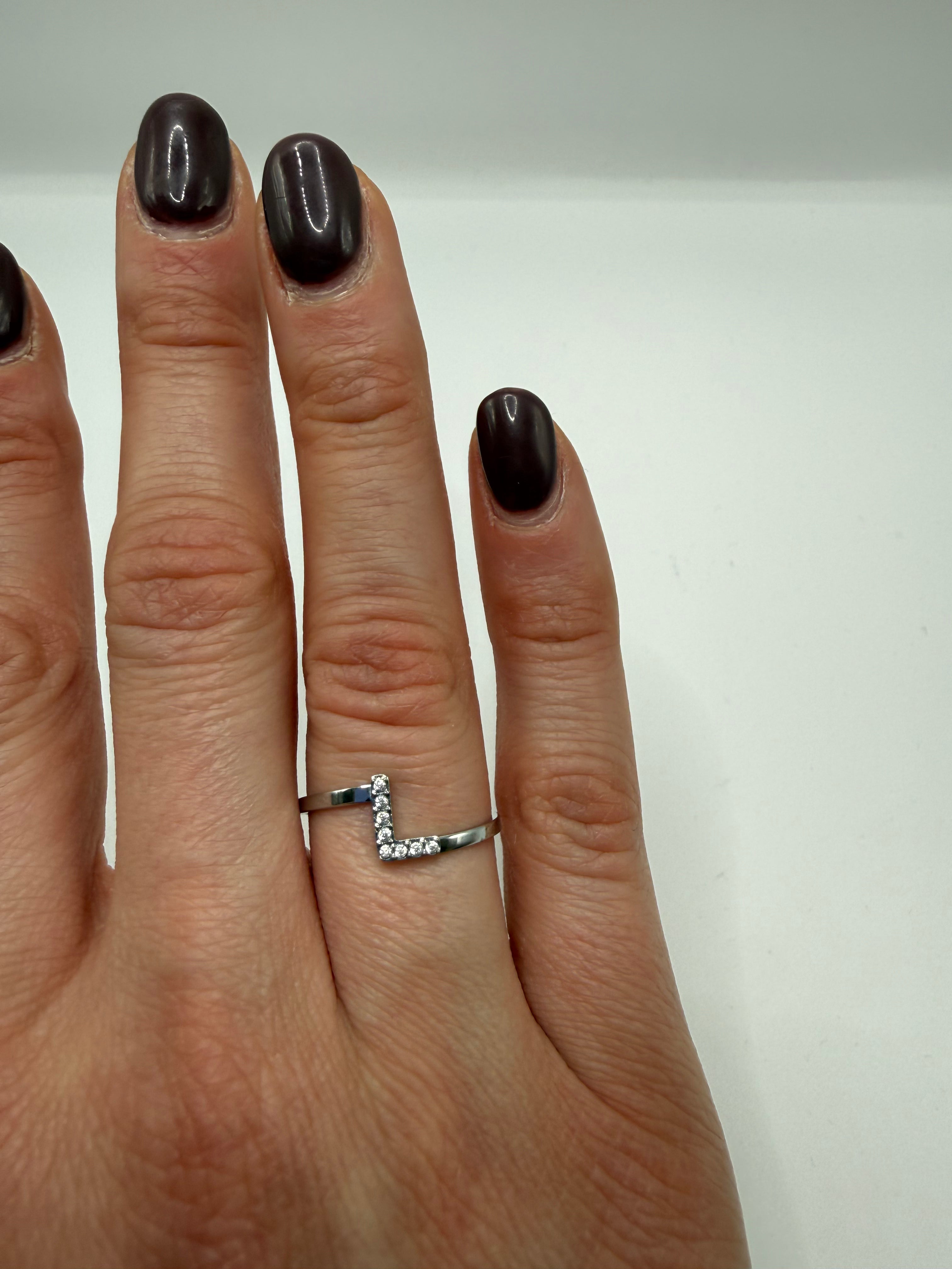 Anello LETTERA ARGENTO - L