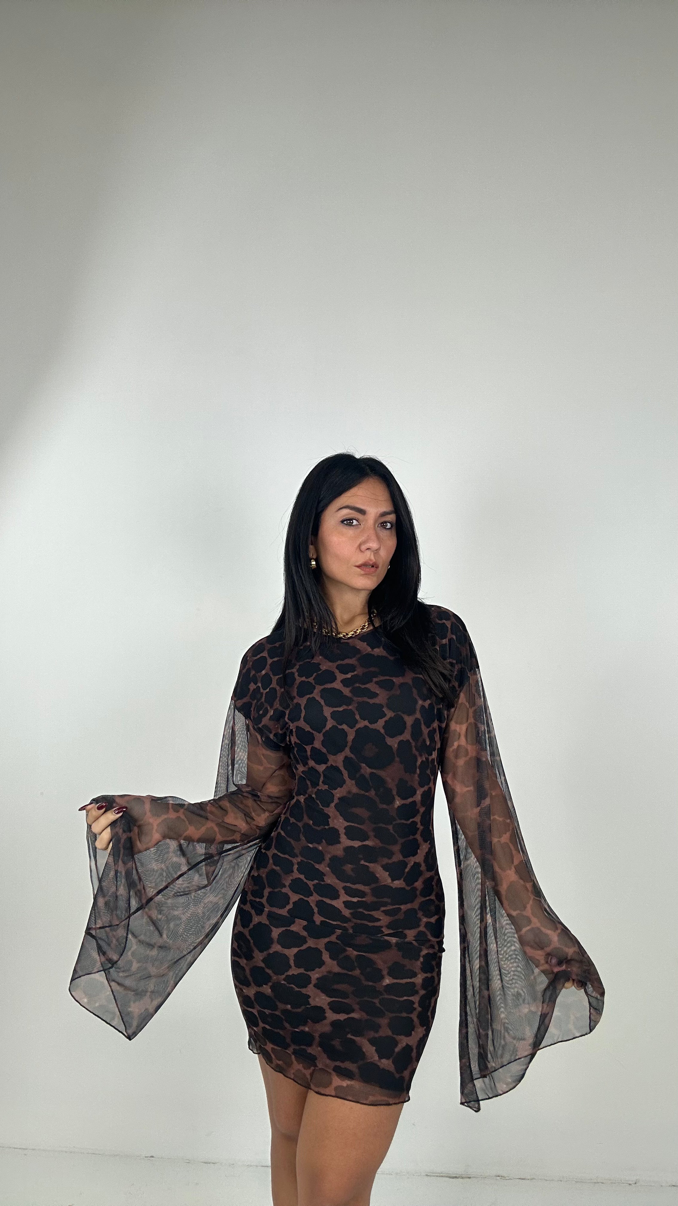 Vestito VELO FANTASY - MARRONE