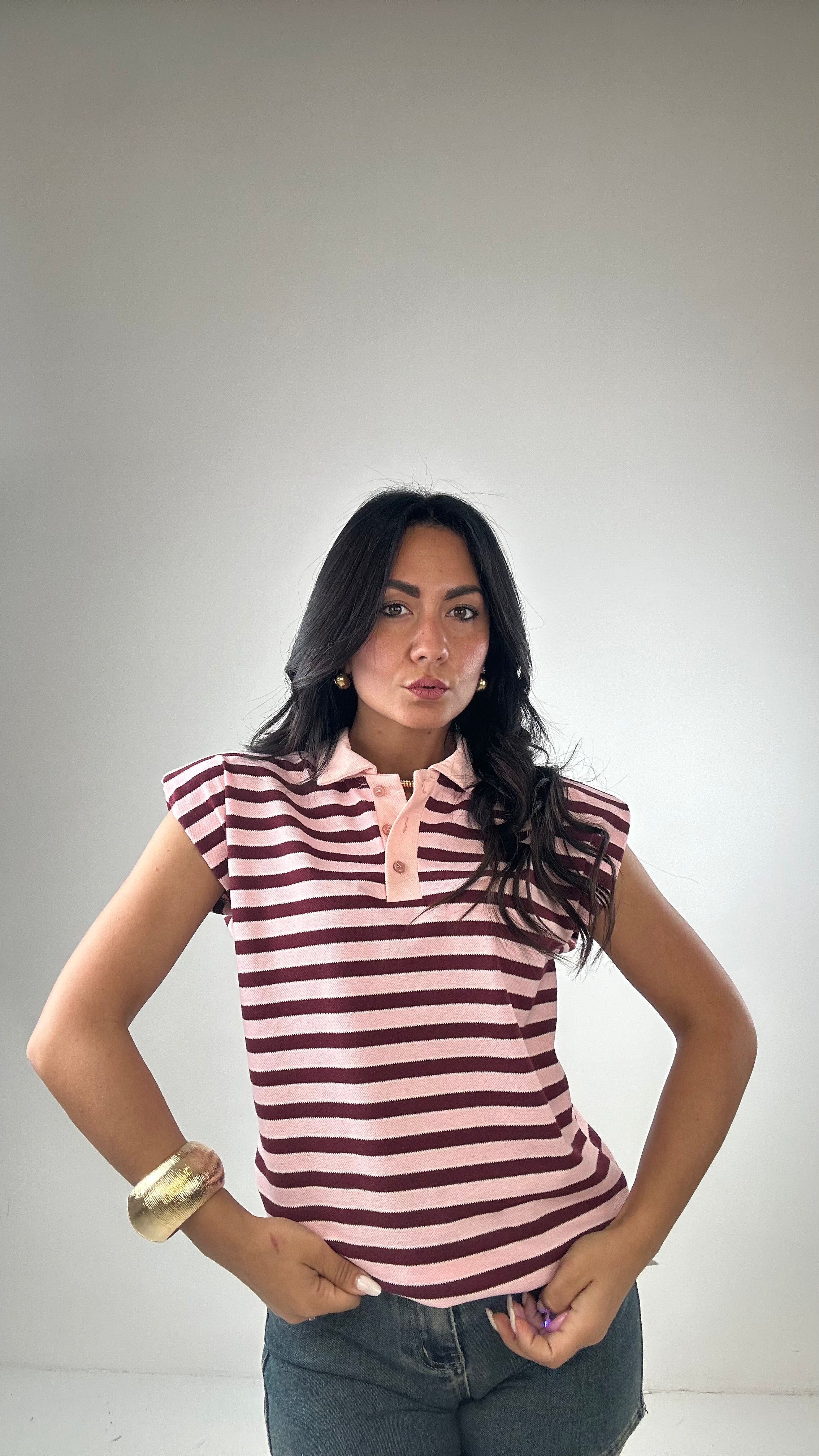 Canotta SPALLINA RIGHE - BORDEAUX