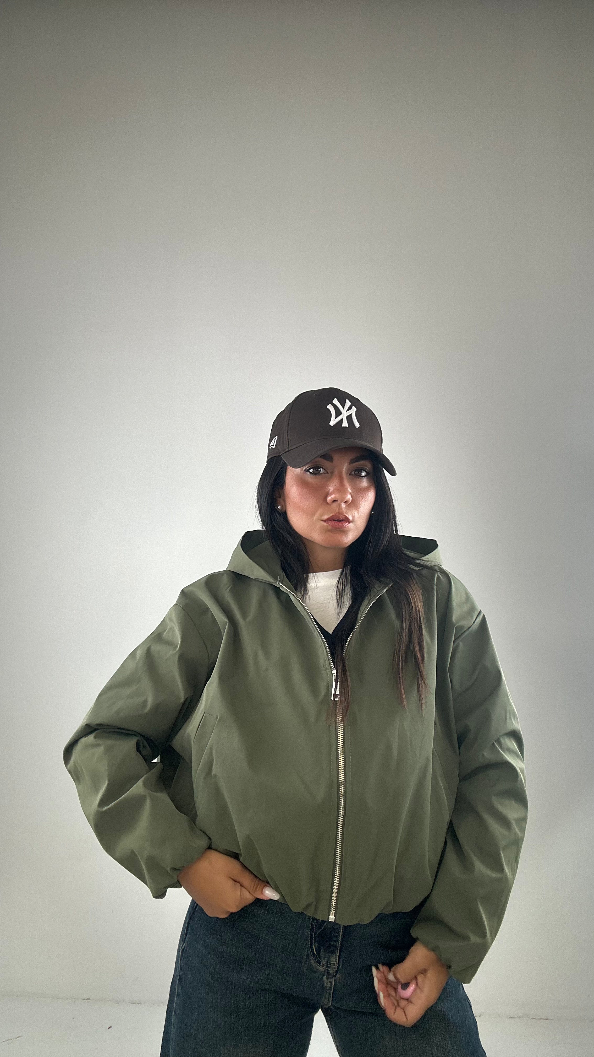 Giubbino CAPPUCCIO AMELIA - VERDE MILITARE