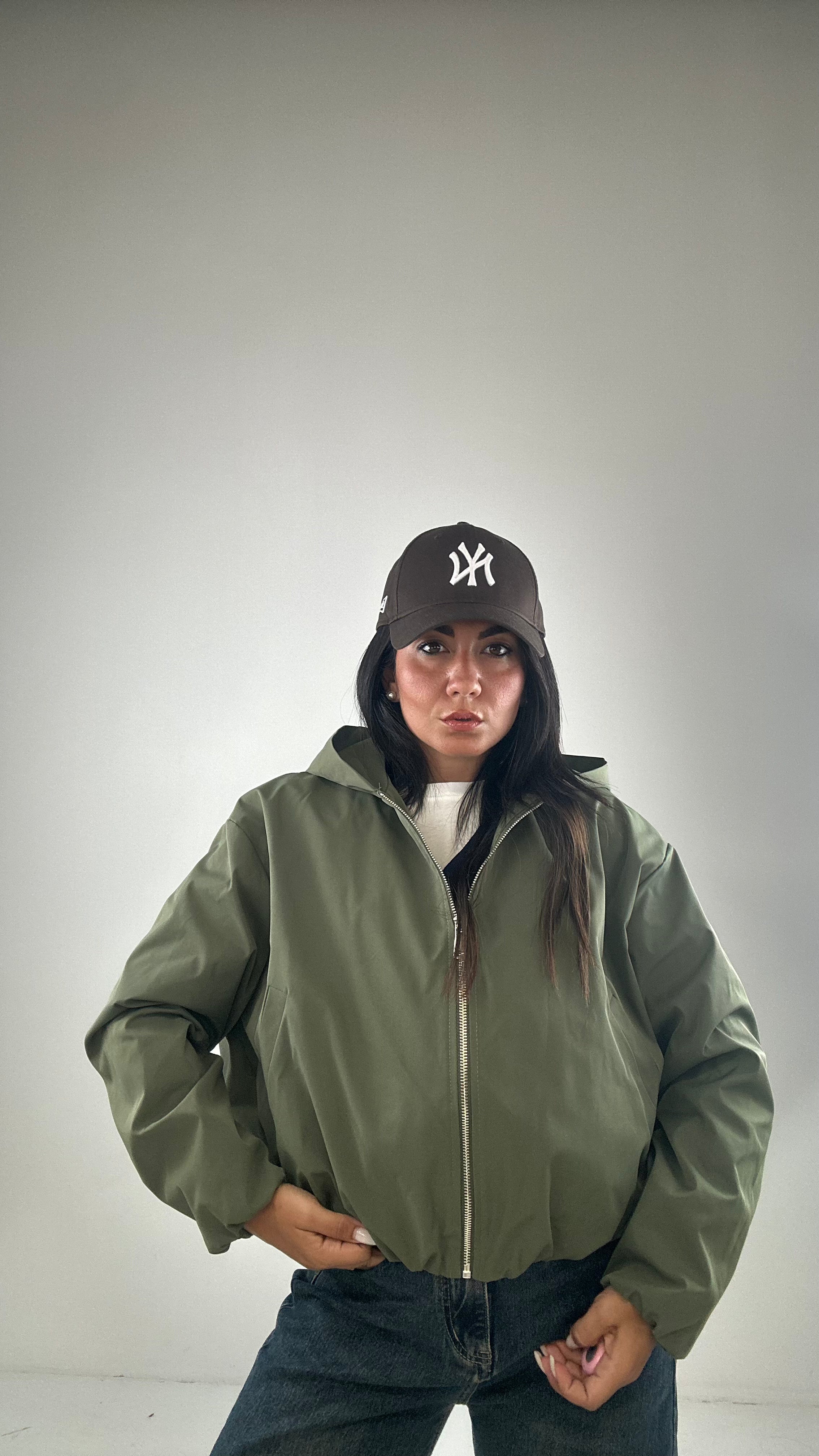 Giubbino CAPPUCCIO AMELIA - VERDE MILITARE